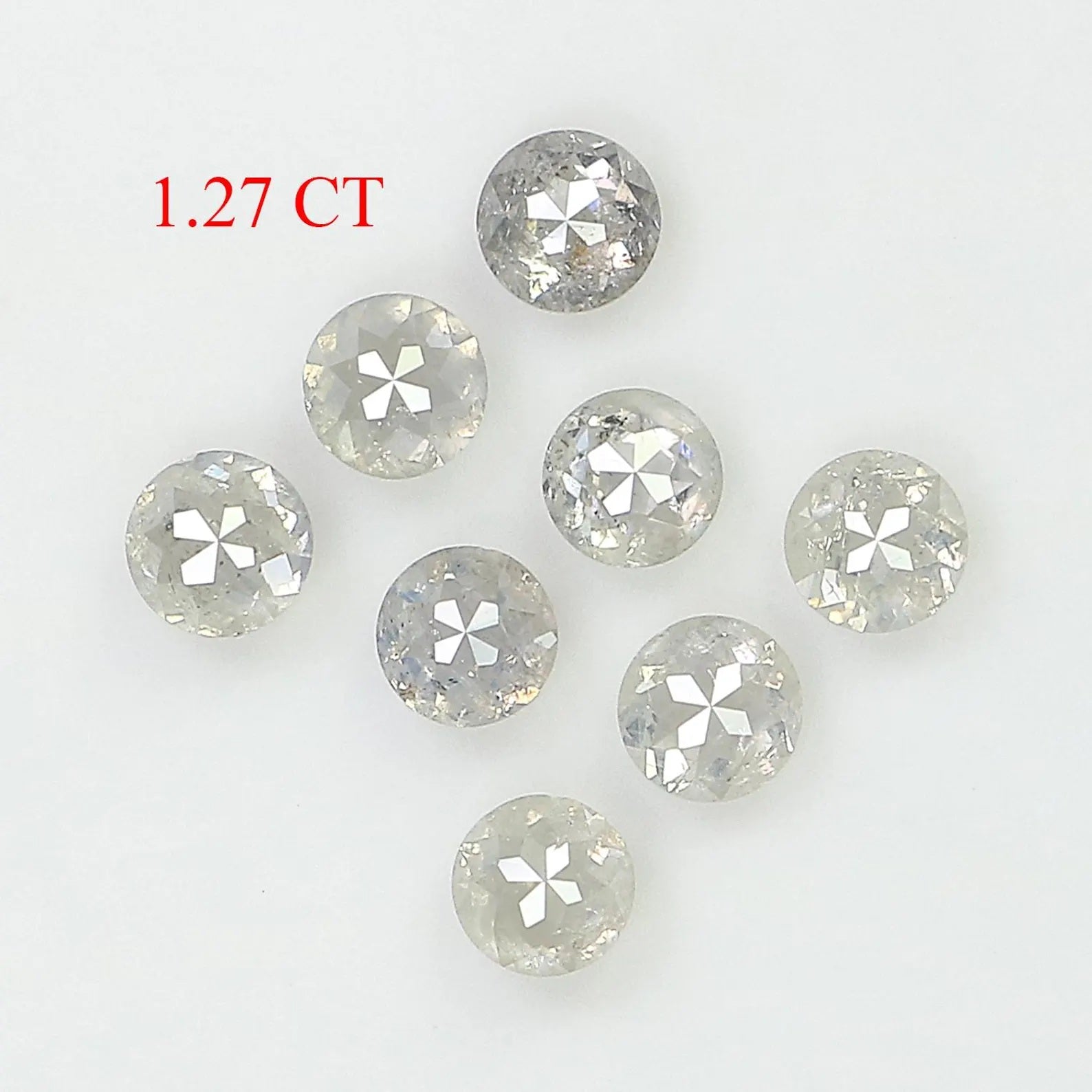 1.27 CT Natural Loose Round Shape Diamond Grey Color Round Diamond 3.10 MM Natural Loose Diamond Grey Color Round Rose Cut Diamond NQ2570