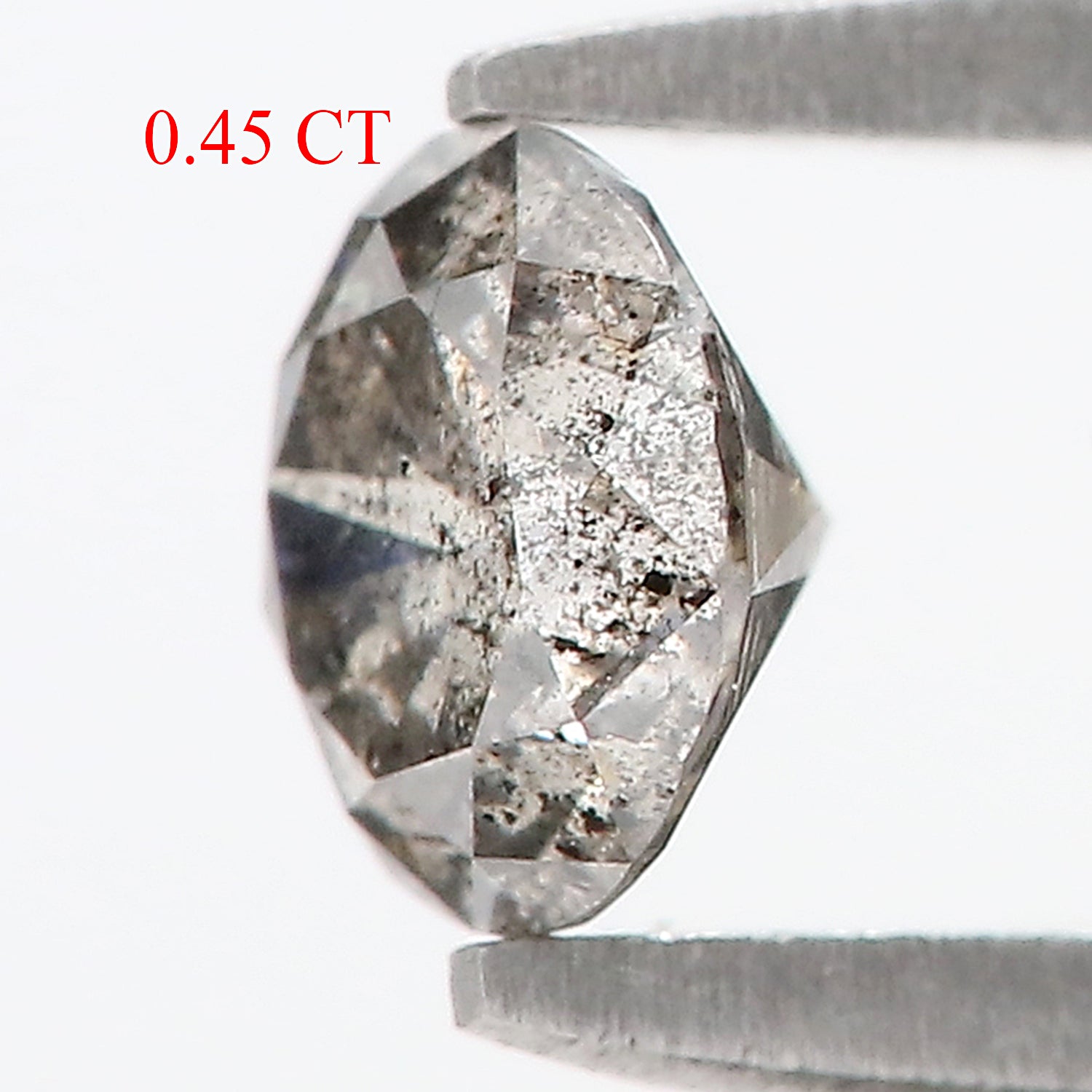 0.45 CT Natural Loose Round Shape Diamond Salt And Pepper Round Diamond 4.80 MM Natural Black Gray Color Round Brilliant Cut Diamond NQ810