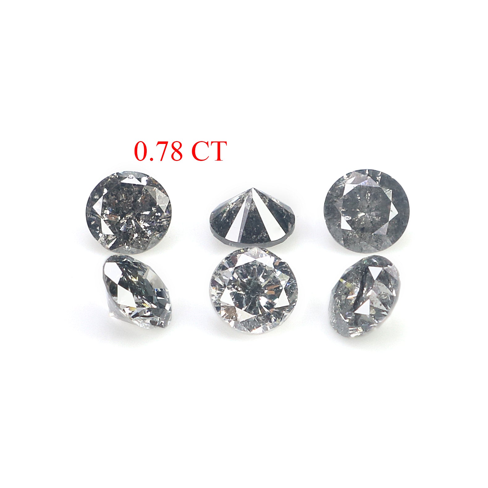 0.78 CT Natural Loose Round Shape Diamond Salt And Pepper Round Cut Diamond 3.15 MM Natural Loose Diamond Round Brilliant Cut Diamond L1396