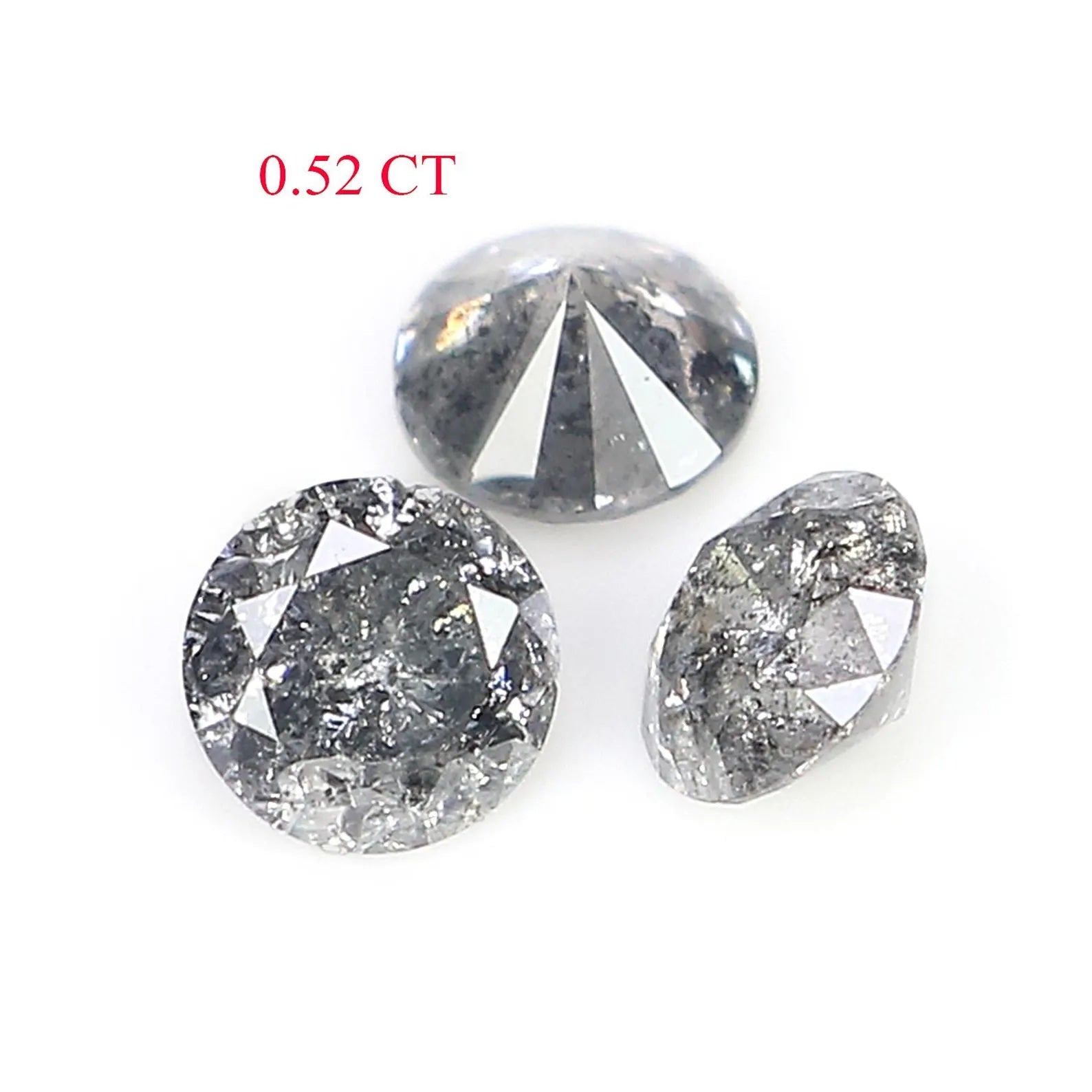0.52 CT Natural Loose Round Shape Diamond Salt And Pepper Round Diamond 3.50 MM Natural Black Gray Color Round Brilliant Cut Diamond NQ1475