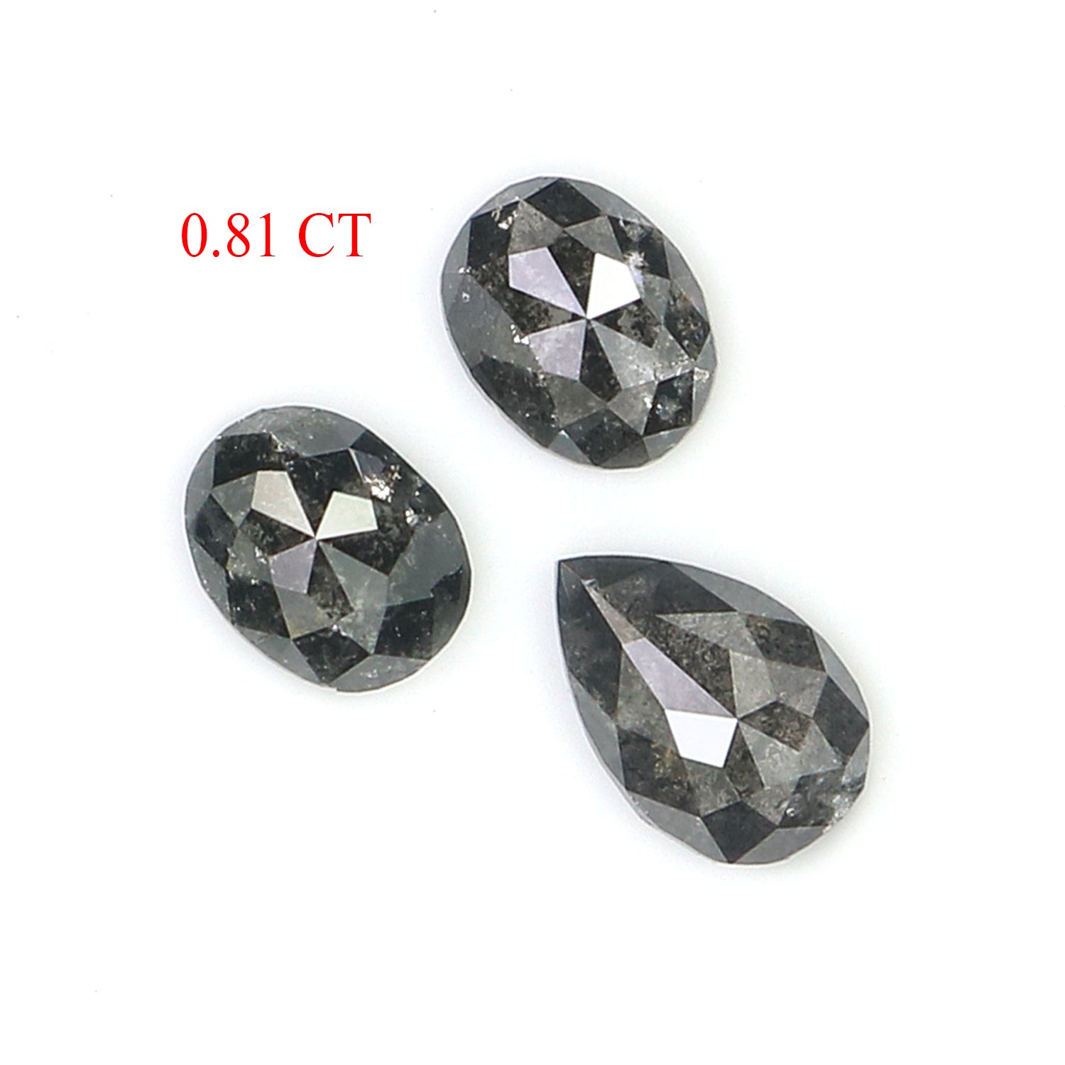 0.81 CT Natural Loose Mix Shape Diamond Salt And Pepper Mix Shape Diamond 4.45 MM Natural Black Grey Color Mix Shape Rose Cut Diamond L2446