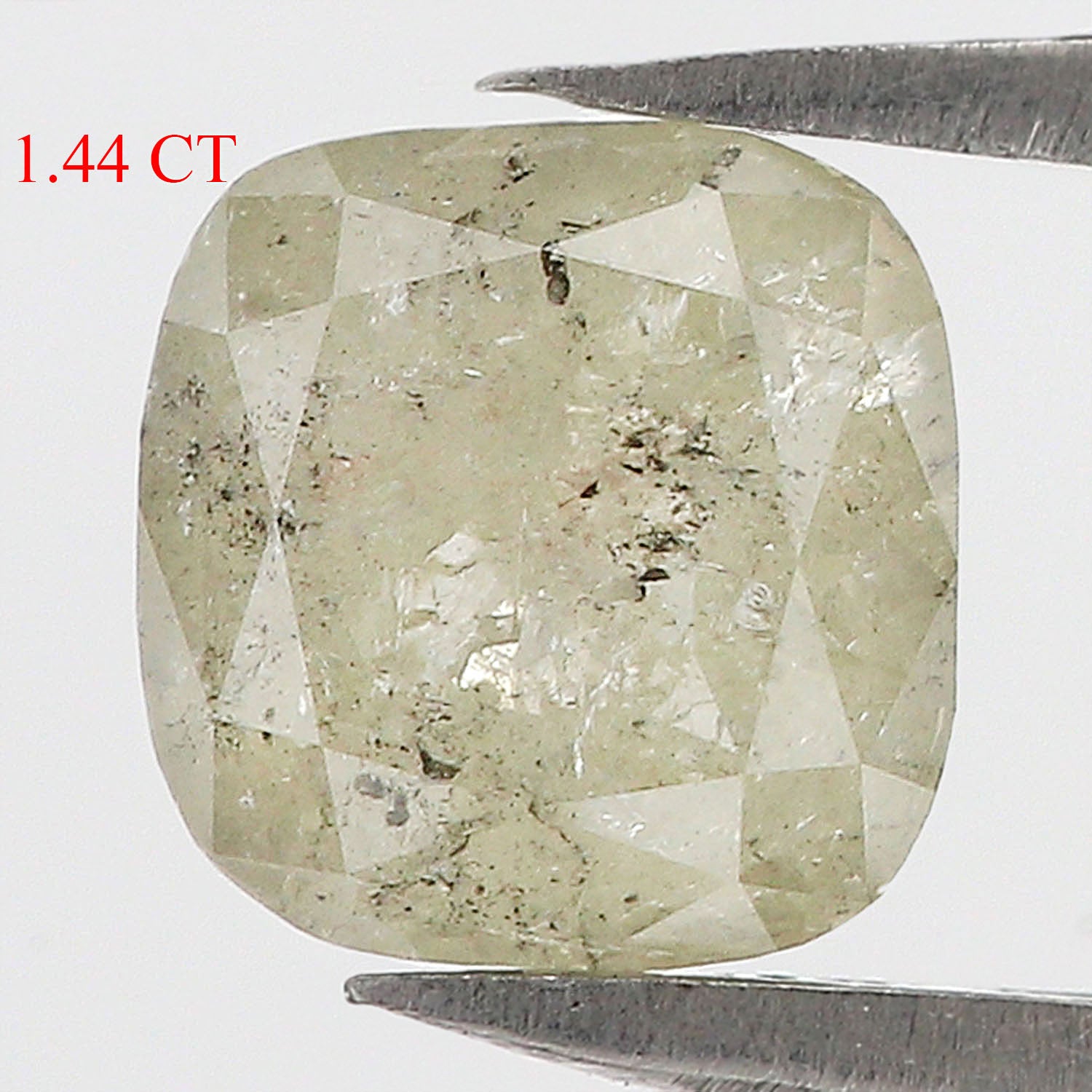 1.44 CT Natural Loose Cushion Shape Diamond Grey Color Cushion Rose Cut Diamond 6.40 MM Natural Cushion Shape Grey Color Diamond QL6437