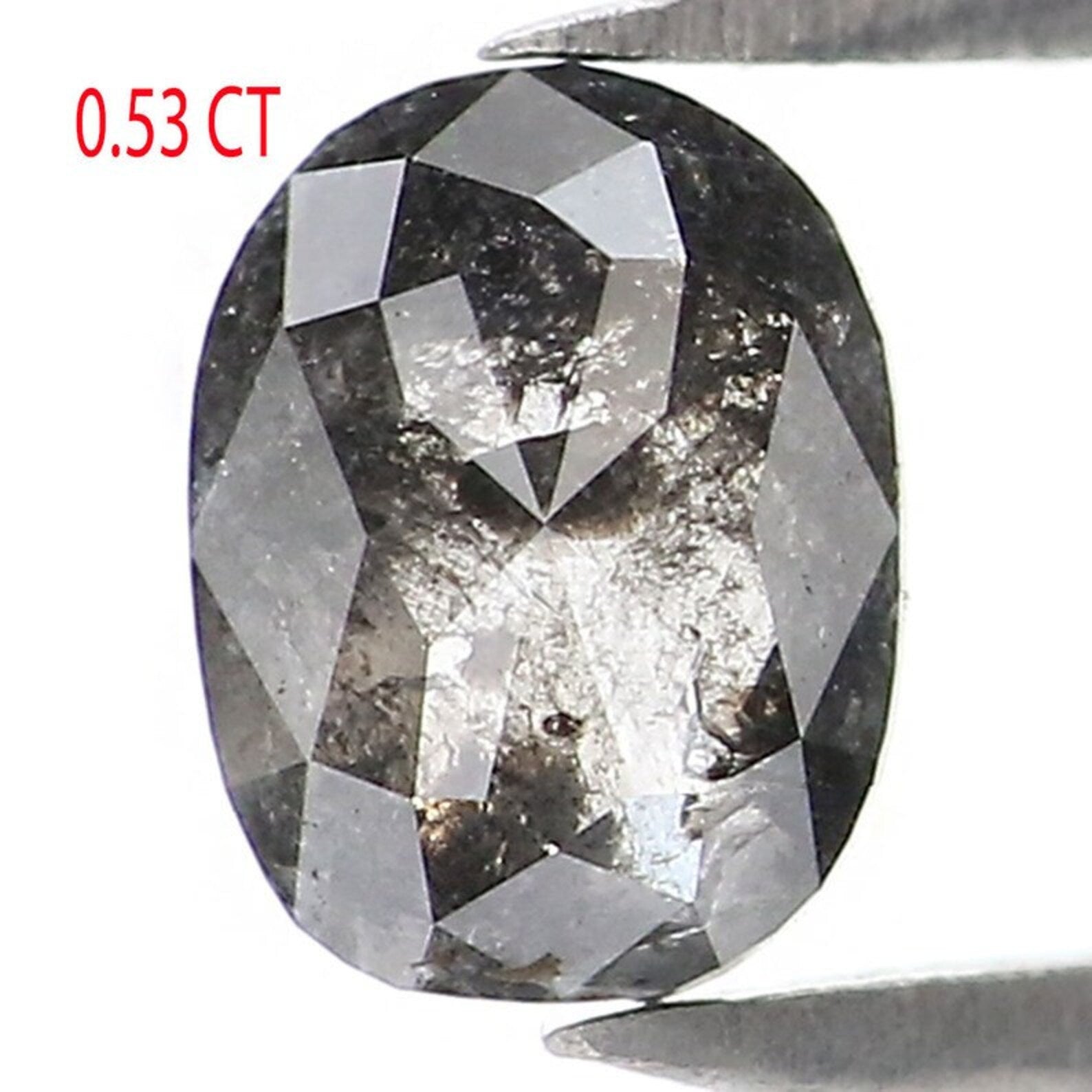0.53 CT Natural Loose Oval Shape Diamond Salt And Pepper Oval Cut Diamond 5.55 MM Natural Loose Diamond Oval Shape Rose Cut Diamond NQ2048