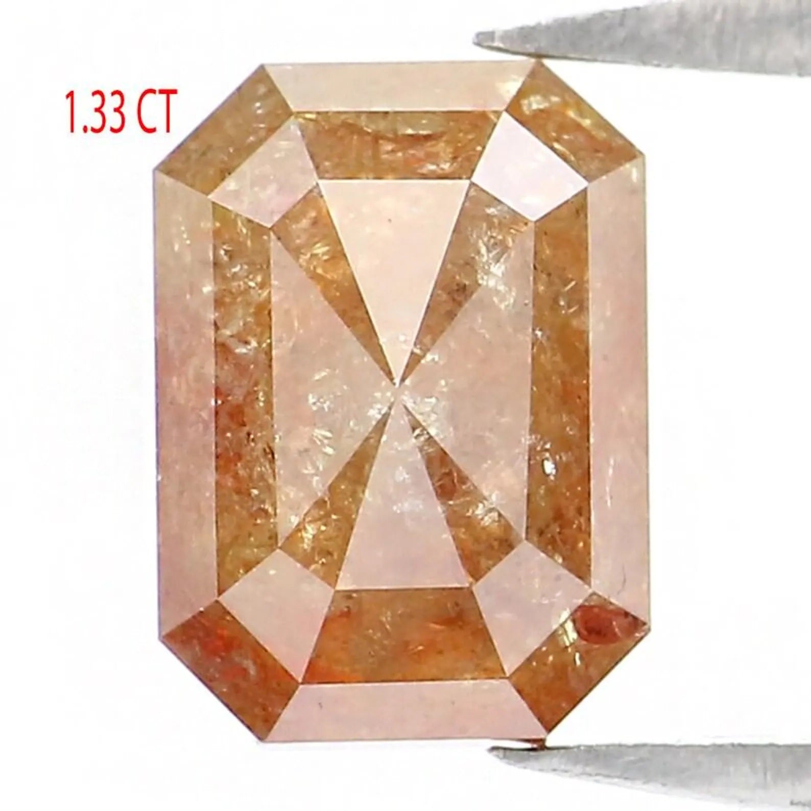 1.33 Ct Natural Loose Emerald Shape Diamond Brown Color Emerald Diamond 7.00 MM Natural Loose Brown Color Emerald Rose Cut Diamond NQ587