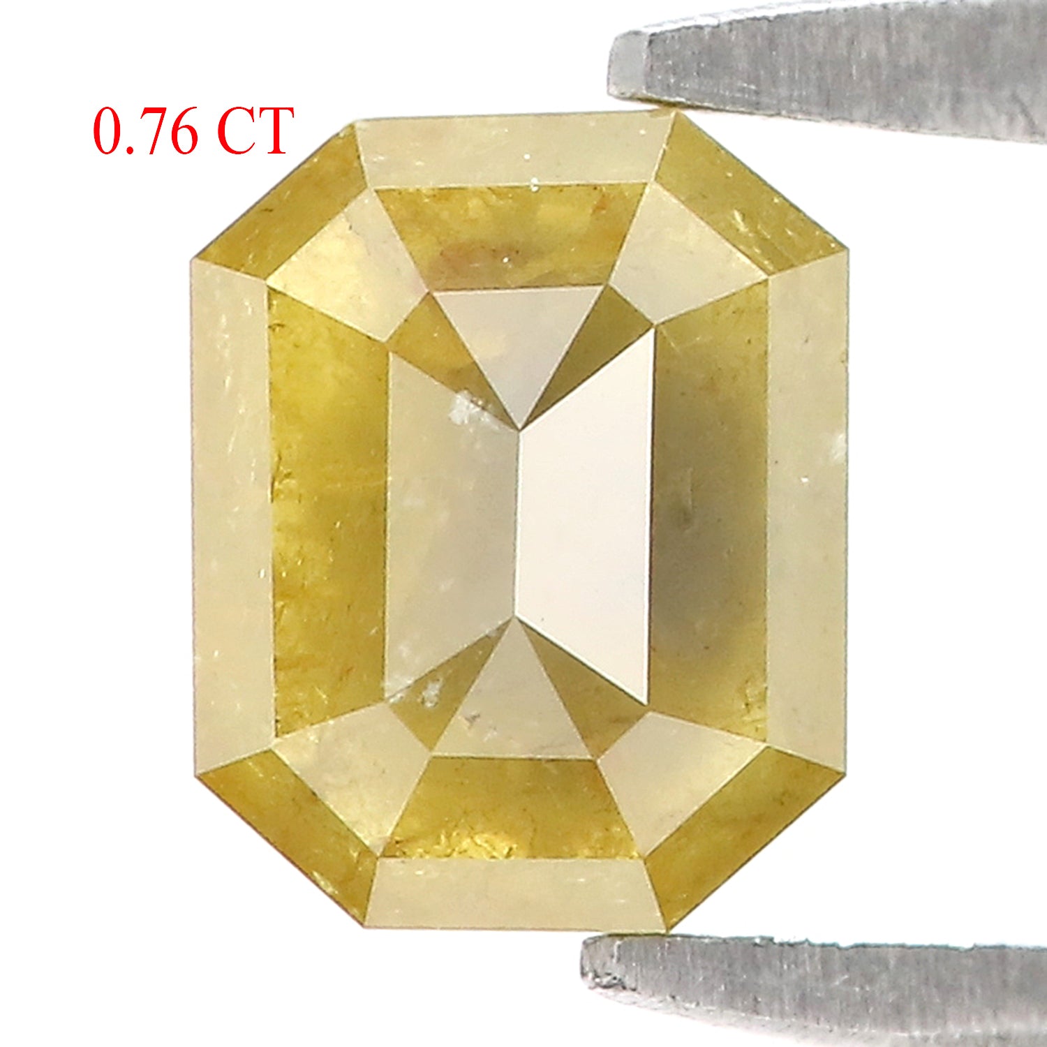 0.76 CT Natural Loose Emerald Shape Diamond Yellow Color Emerald Cut Diamond 5.75 MM Natural Yellow Color Emerald Rose Cut Diamond LQ1959