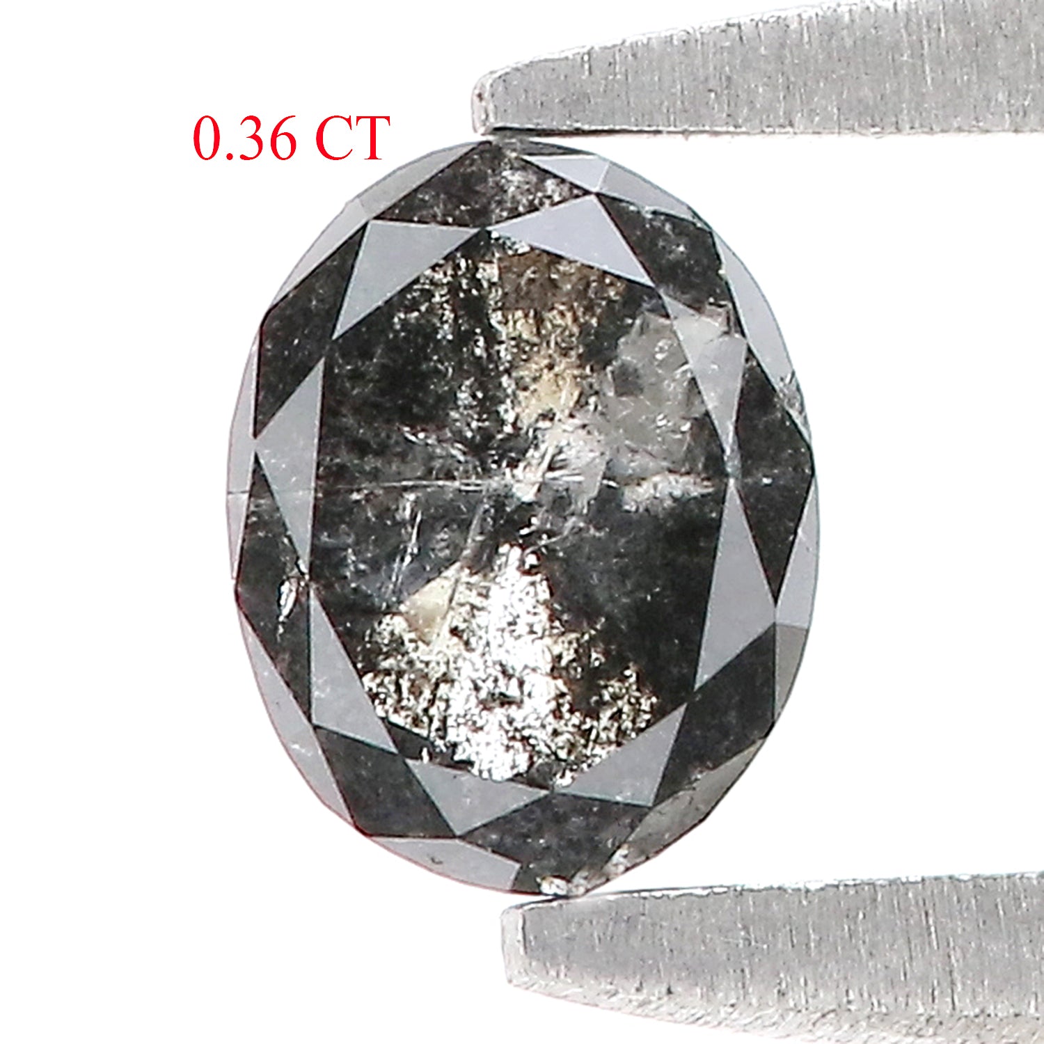 0.36 CT Natural Loose Oval Shape Diamond Salt And Pepper Oval Cut Diamond 4.70 MM Natural Loose Black Grey Color Oval Rose Cut Diamond LQ698