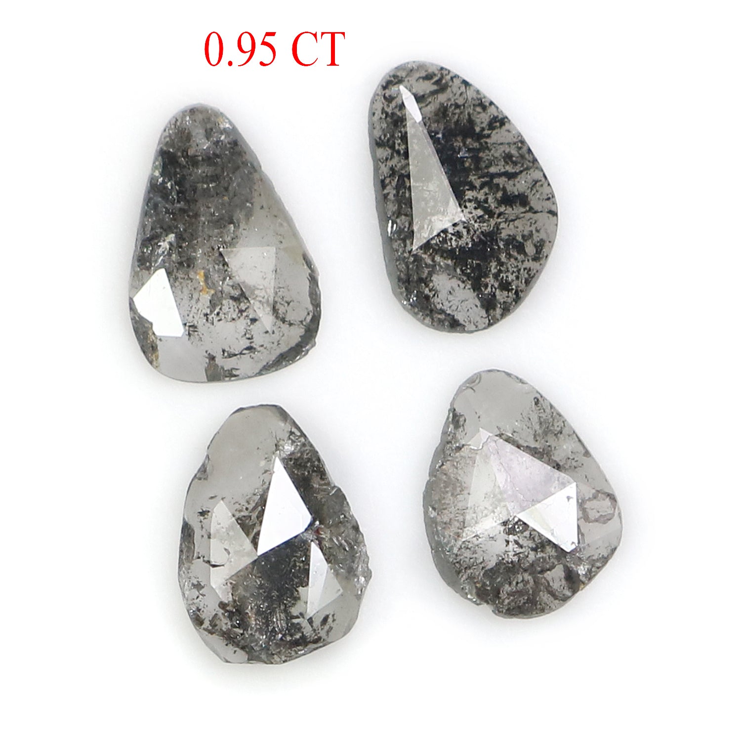 0.95 CT Natural Loose Slice Cut Diamond Salt And Pepper Slice Cut Diamond 5.40 MM Natural Loose Slice Cut Black Grey Color Diamond NQ1636