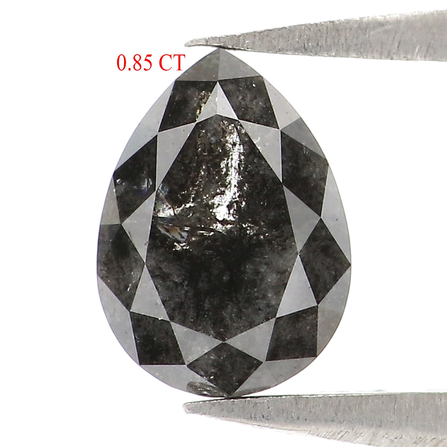 0.85 CT Natural Loose Pear Diamond Salt And Pepper Diamond Black Grey Color Diamond 7.05 MM Pear Rose Cut Diamond Pear Shape Diamond LQ3009