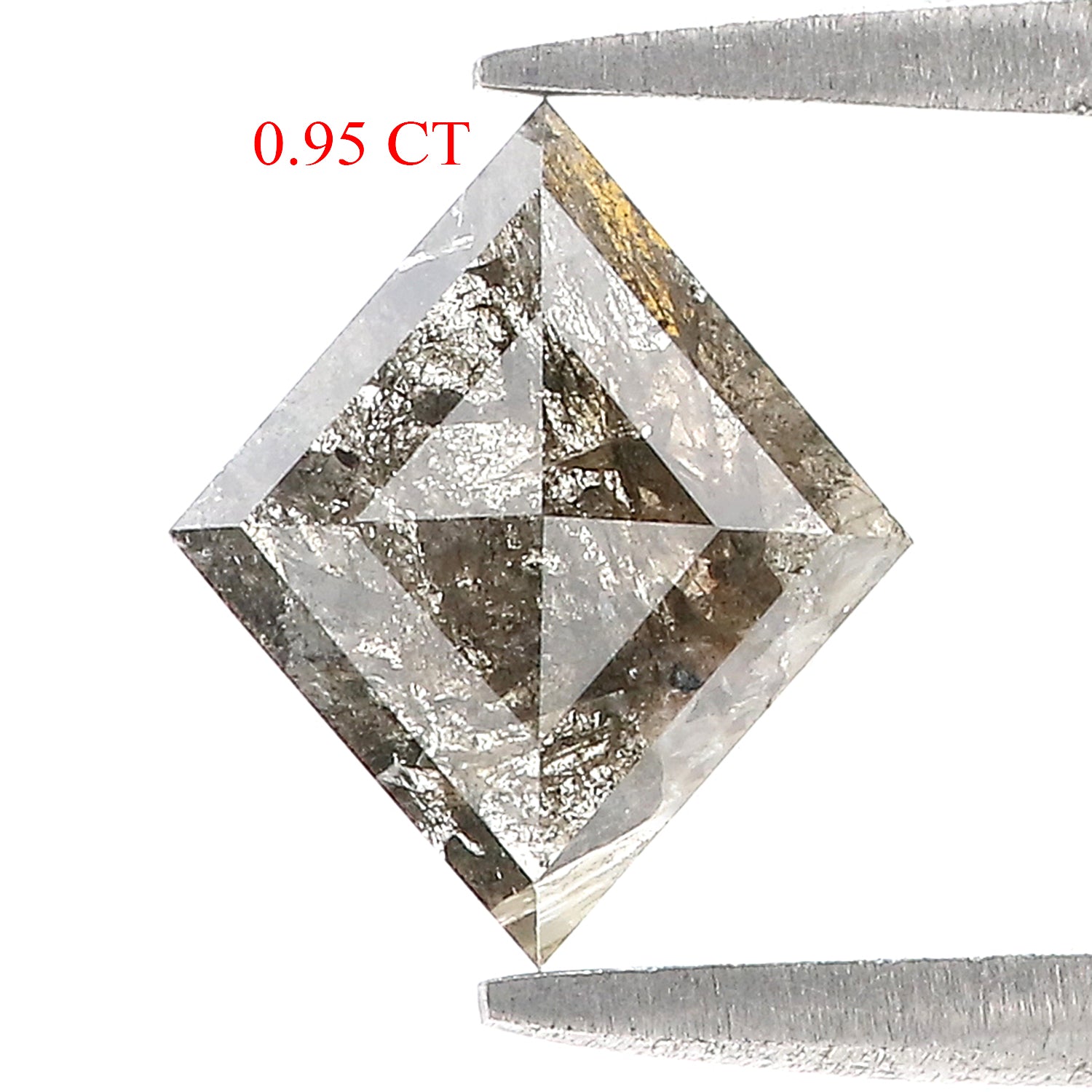 0.95 CT Natural Loose Kite Shape Diamond Salt And Pepper Kite Cut Diamond 9.80 MM Natural Loose Black Grey Color Kite Rose Cut Diamond L3437