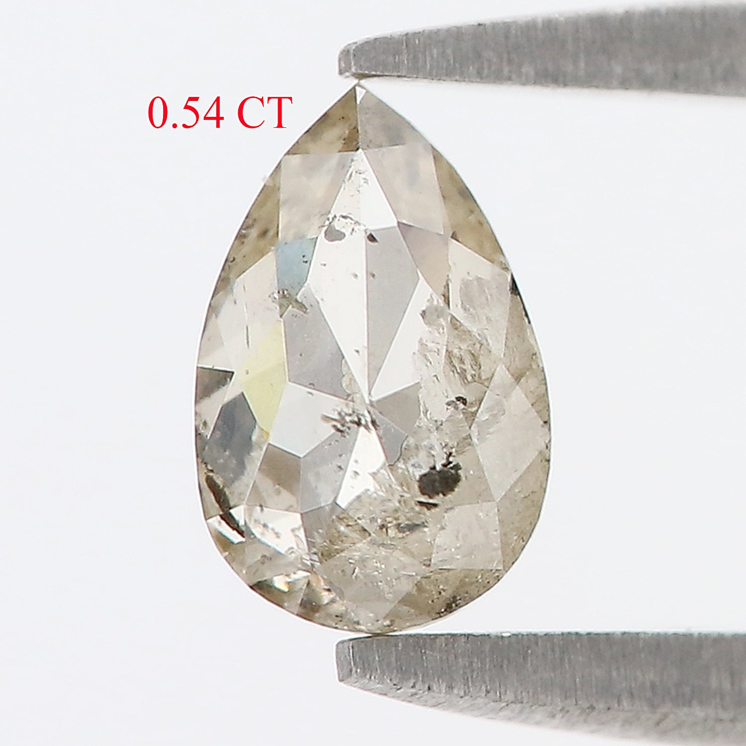 0.54 CT Natural Loose Pear Diamond Salt And Pepper Pear Diamond Natural Loose Pear Diamond 6.45 MM Pear Rose Cut Diamond Pear Diamond LQ378