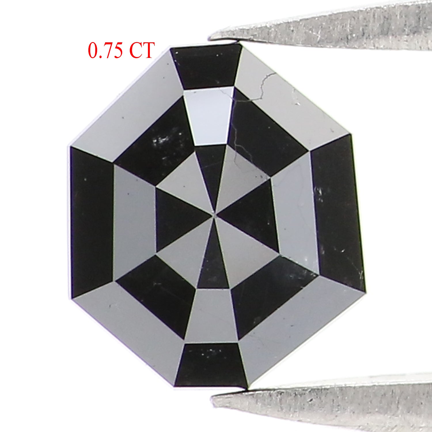0.75 CT Natural Loose Octagon Shape Diamond Black Color Octagon Diamond 6.05 MM Natural Loose Black Color Octagon Rose Cut Diamond LQ9762