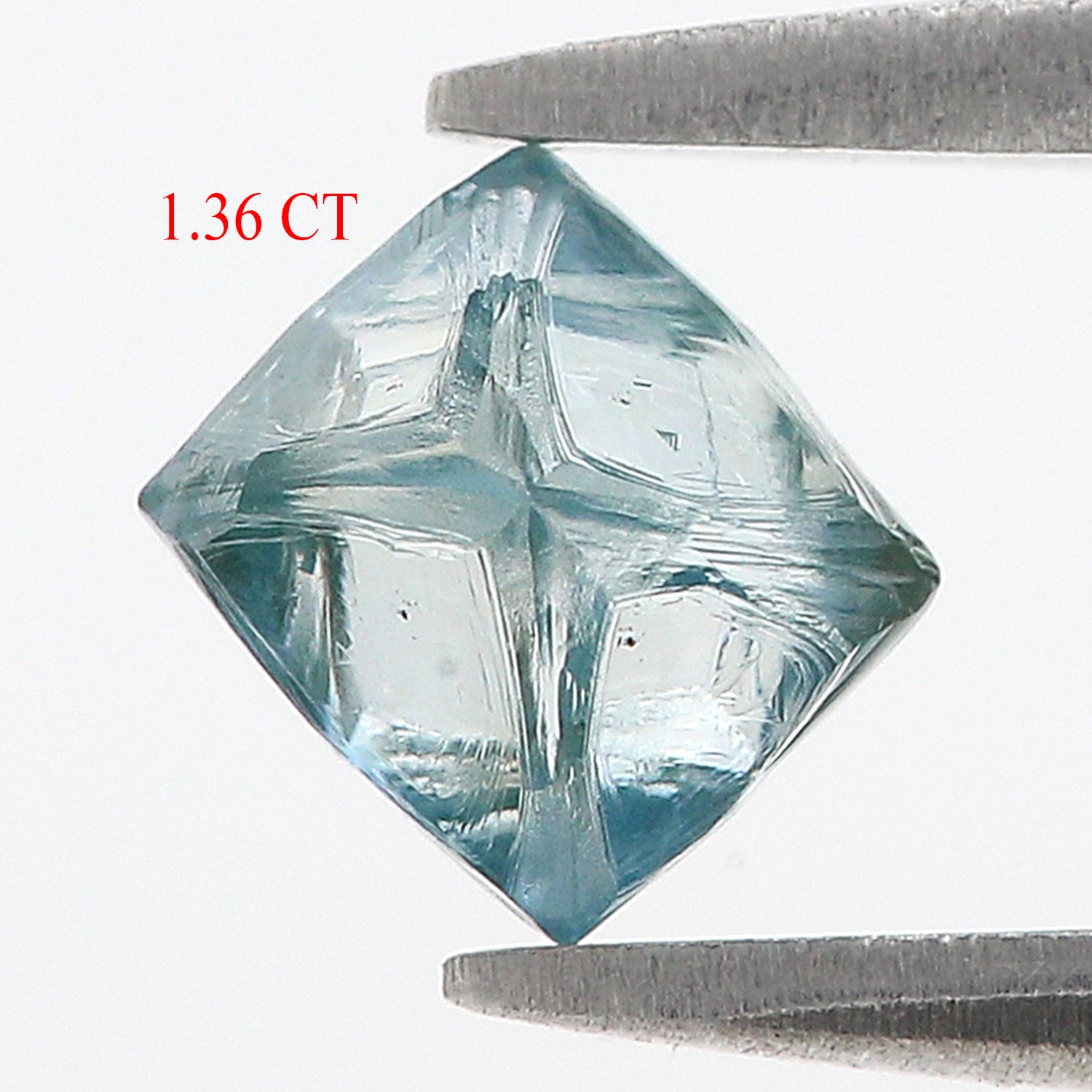 1.36 CT Natural Loose Rough Shape Diamond Blue Color Rough Uncut Diamond 6.80 MM Natural Loose Blue Color Rough Irregular Cut Diamond L3498