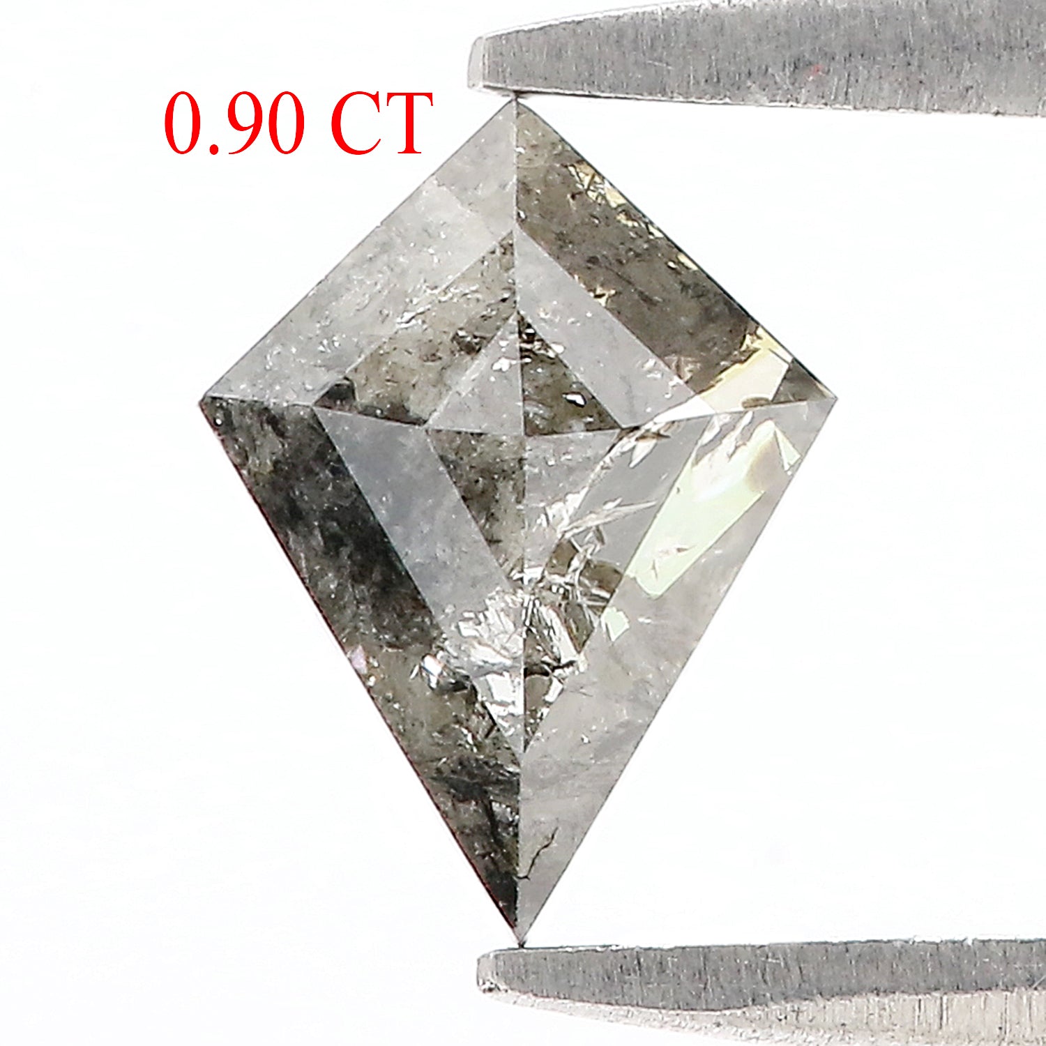 0.90 CT Natural Loose Kite Shape Diamond Salt And Pepper Kite Diamond 7.95 MM Natural Black Grey Color Diamond Kite Rose Cut Diamond N2607