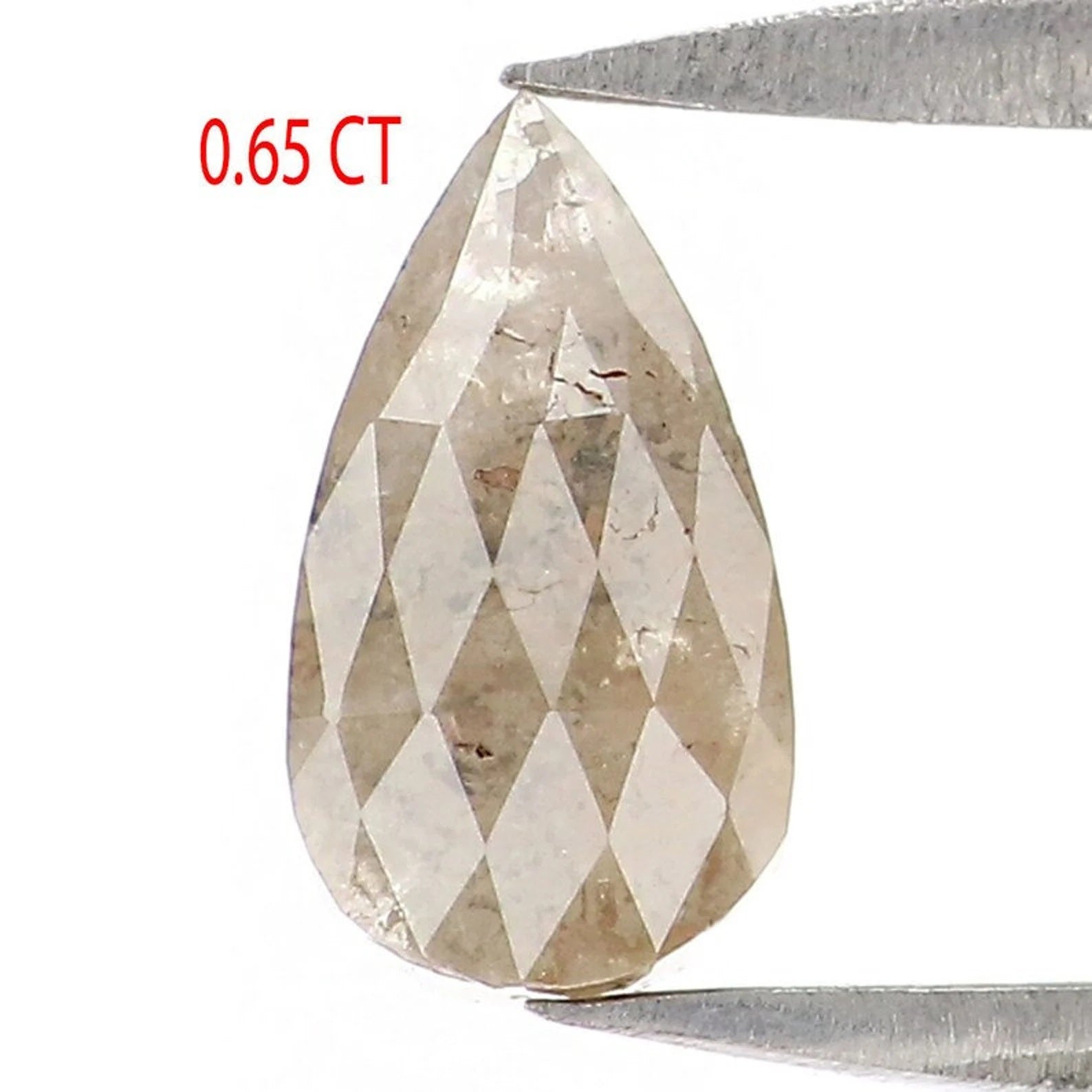 0.65 CT Natural Loose Pear Shape Diamond Grey Color Pear Cut Diamond 6.90 MM Natural Loose Diamond Grey Color Pear Rose Cut Diamond NQ8445