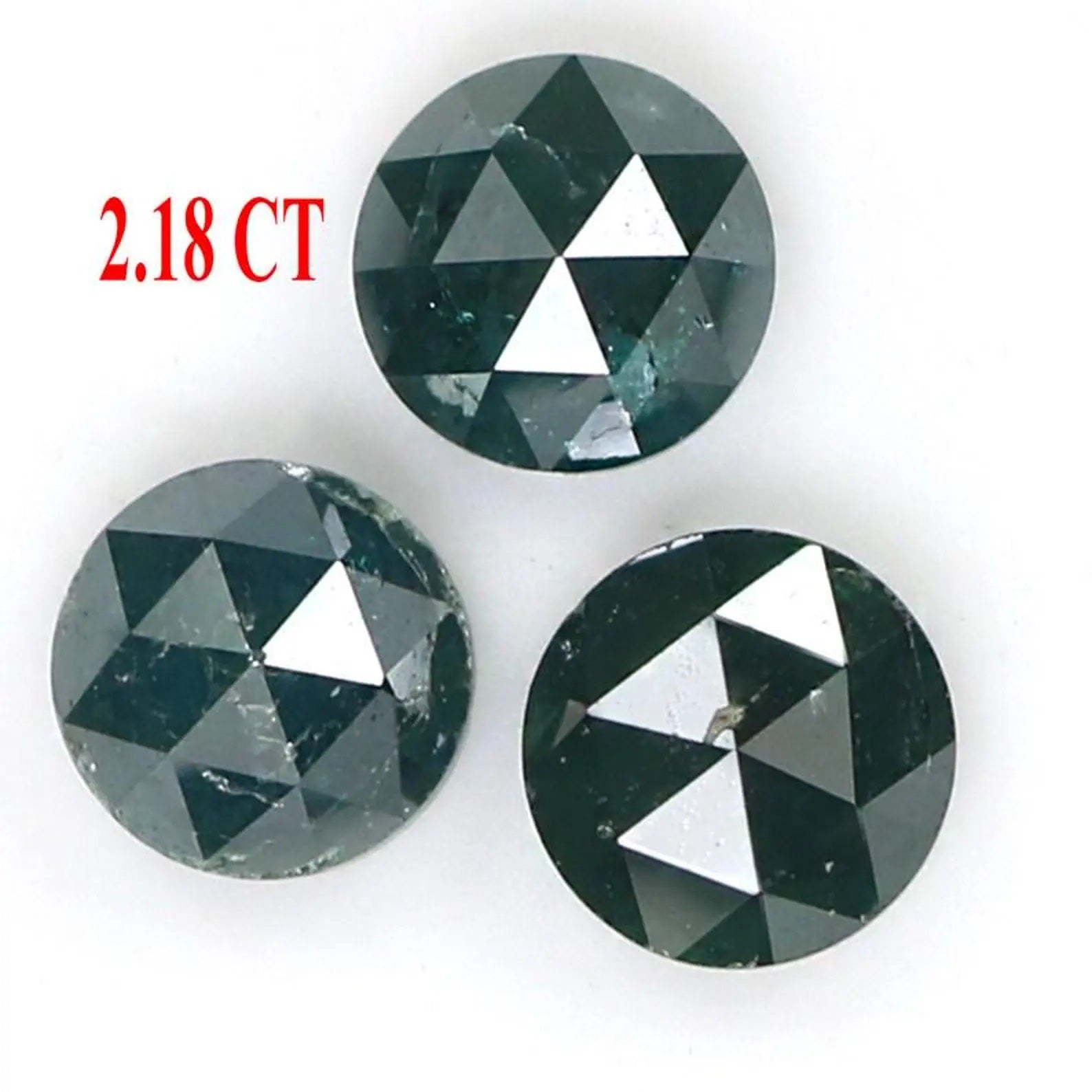 2.18 Ct Natural Loose Round Shape Diamond Blue Color Round Diamond 5.20 MM Natural Loose Diamond Blue Color Round Rose Cut Diamond NQ9722