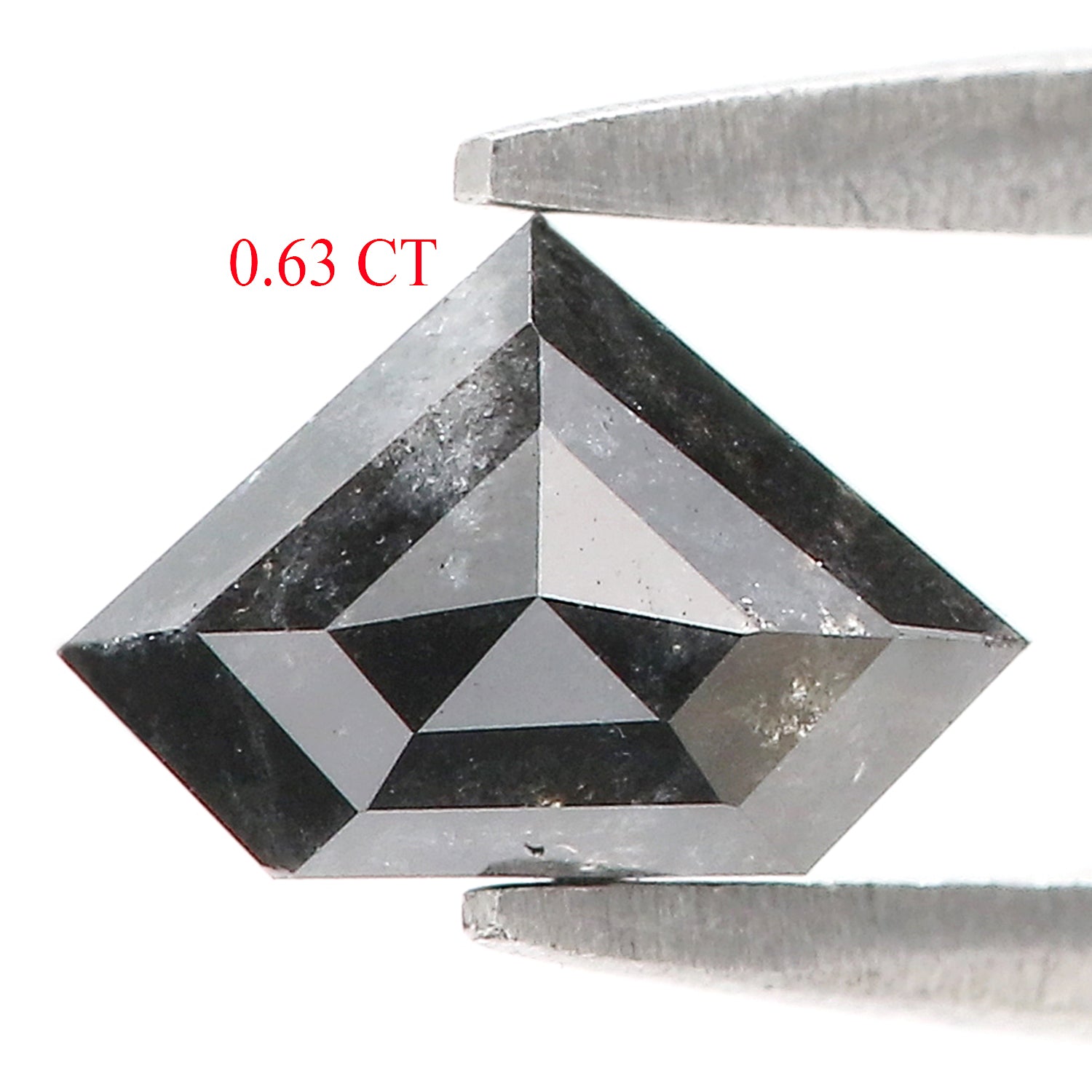 0.63 Ct Natural Loose Shield Shape Diamond Salt And Pepper Shield Cut Diamond 4.80 MM Natural Black Color Shield Rose Cut Diamond LQ1020