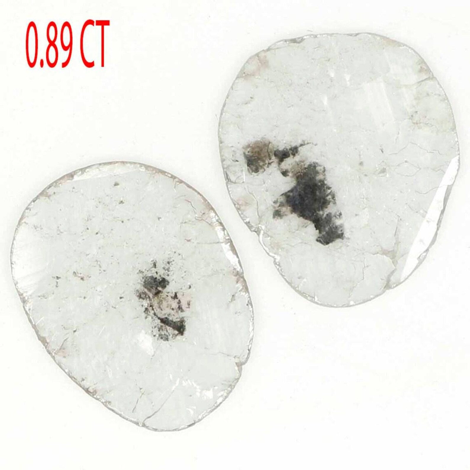 0.89 CT Natural Loose Slice Shape Diamond Grey Color Slice Diamond 9.45 MM Natural Loose Diamond Grey Color Irregular Cut Diamond NQ688