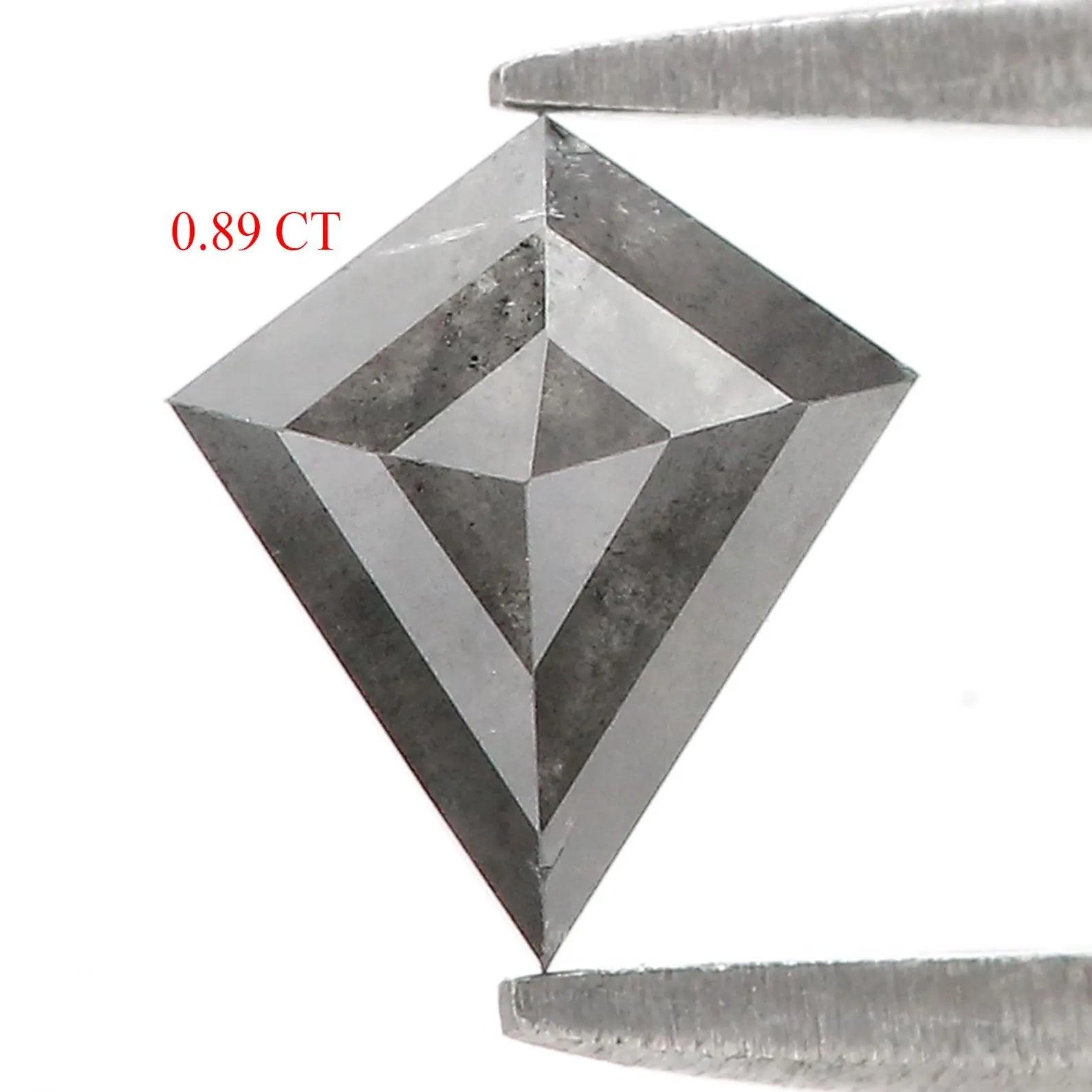0.89 CT Natural Loose Kite Shape Diamond Salt And Pepper Kite Cut Diamond 7.55 MM Natural Loose Black Gray Color Kite Rose Cut Diamond N2594