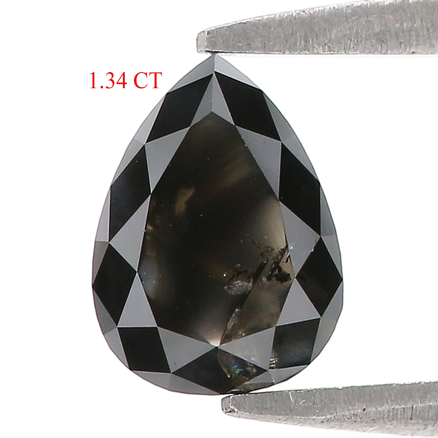 1.34 Ct IGI CERTIFIED Natural Loose Pear Diamond Natural Fancy Black Color Diamond 7.75 MM Natural Loose Diamond Pear Shape Diamond QL9380