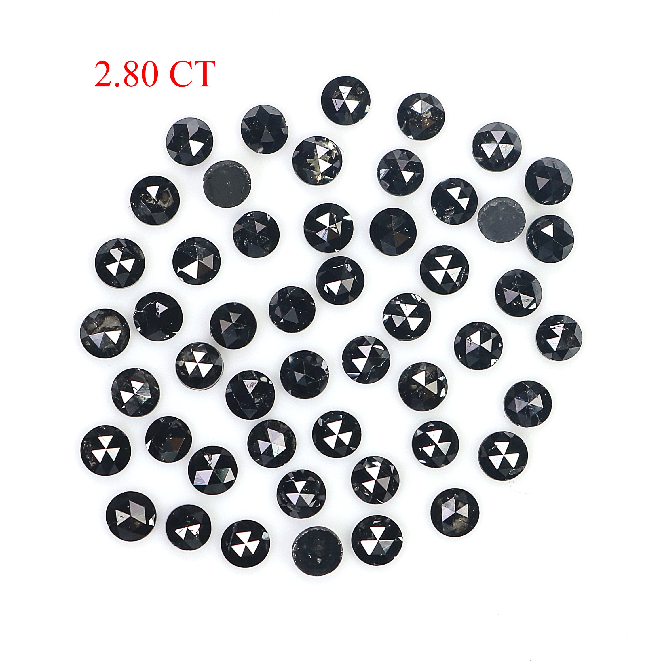 2.80 CT Natural Loose Round Rose Cut Diamond Black Color Round Shape Diamond 2.30 MM Natural Loose Black Color Round Rose Cut Diamond LQ1804