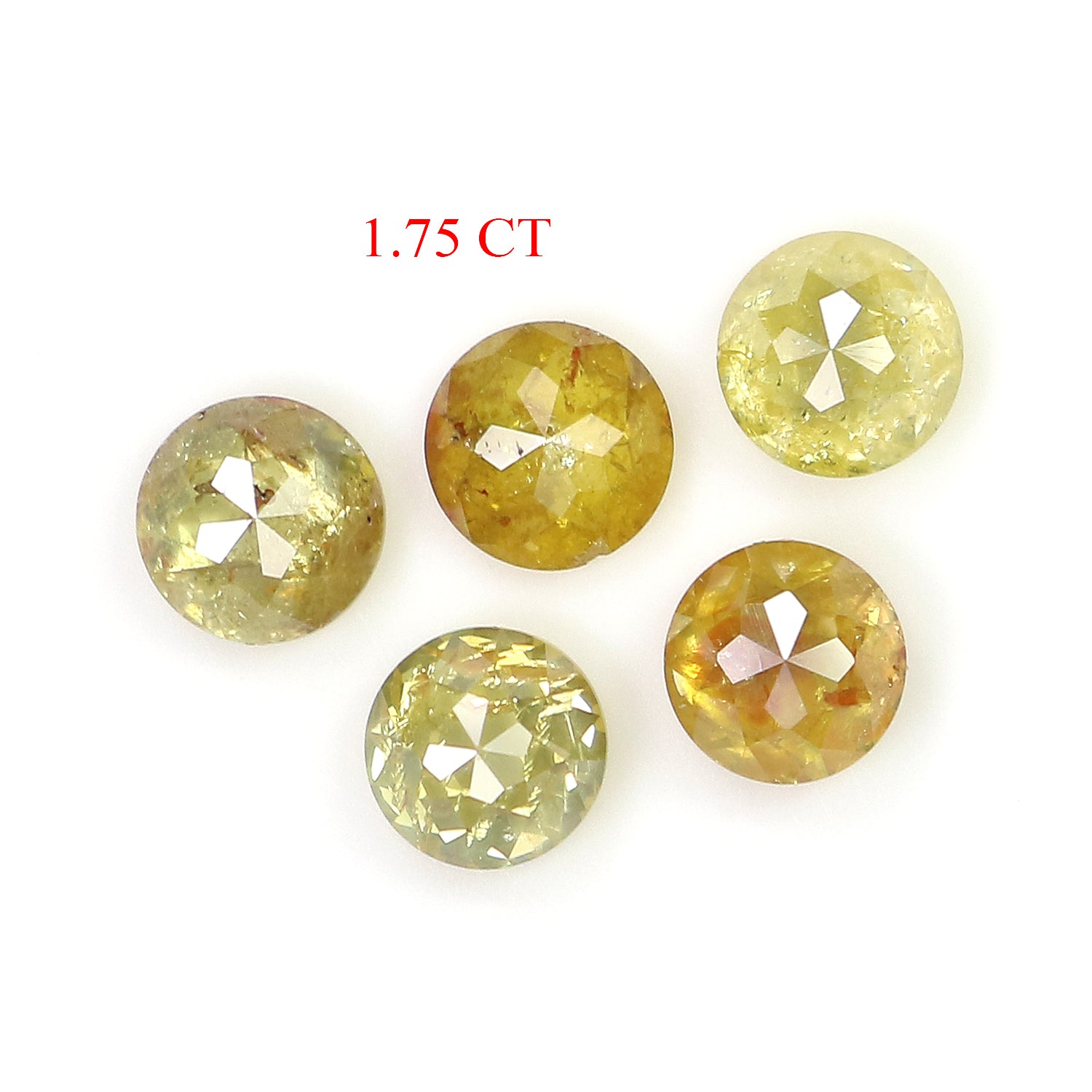 1.75 CT Natural Loose Rose Cut Diamond Yellow Color Round Shape Diamond 4.00 MM Natural Loose Yellow Color Round Rose Cut Diamond LQ1041