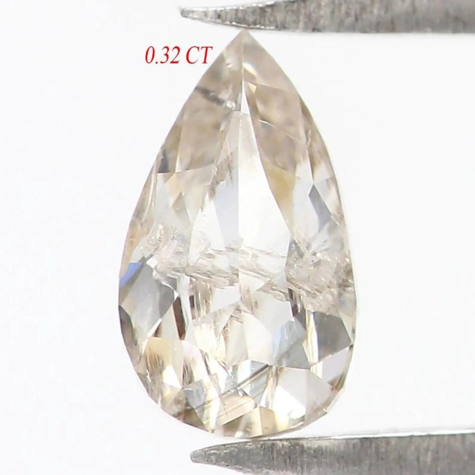 0.32 CT Natural Loose Pear Shape Diamond Brown Color Pear Cut Diamond 5.75 MM Natural Loose Diamond Brown Color Pear Rose Cut Diamond NQ1852