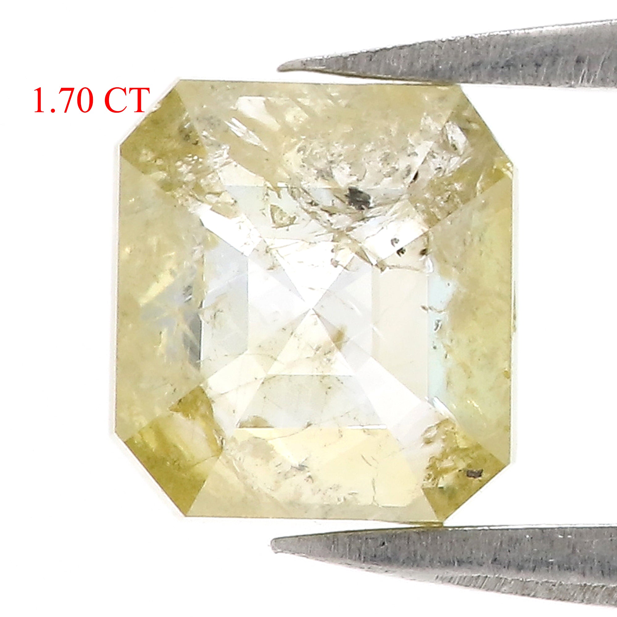 1.70 CT Natural Loose Emerald Cut Diamond Yellow Emerald Shape Diamond 6.87 MM Natural Loose Yellow Color Emerald Rose Cut Diamond QL3097