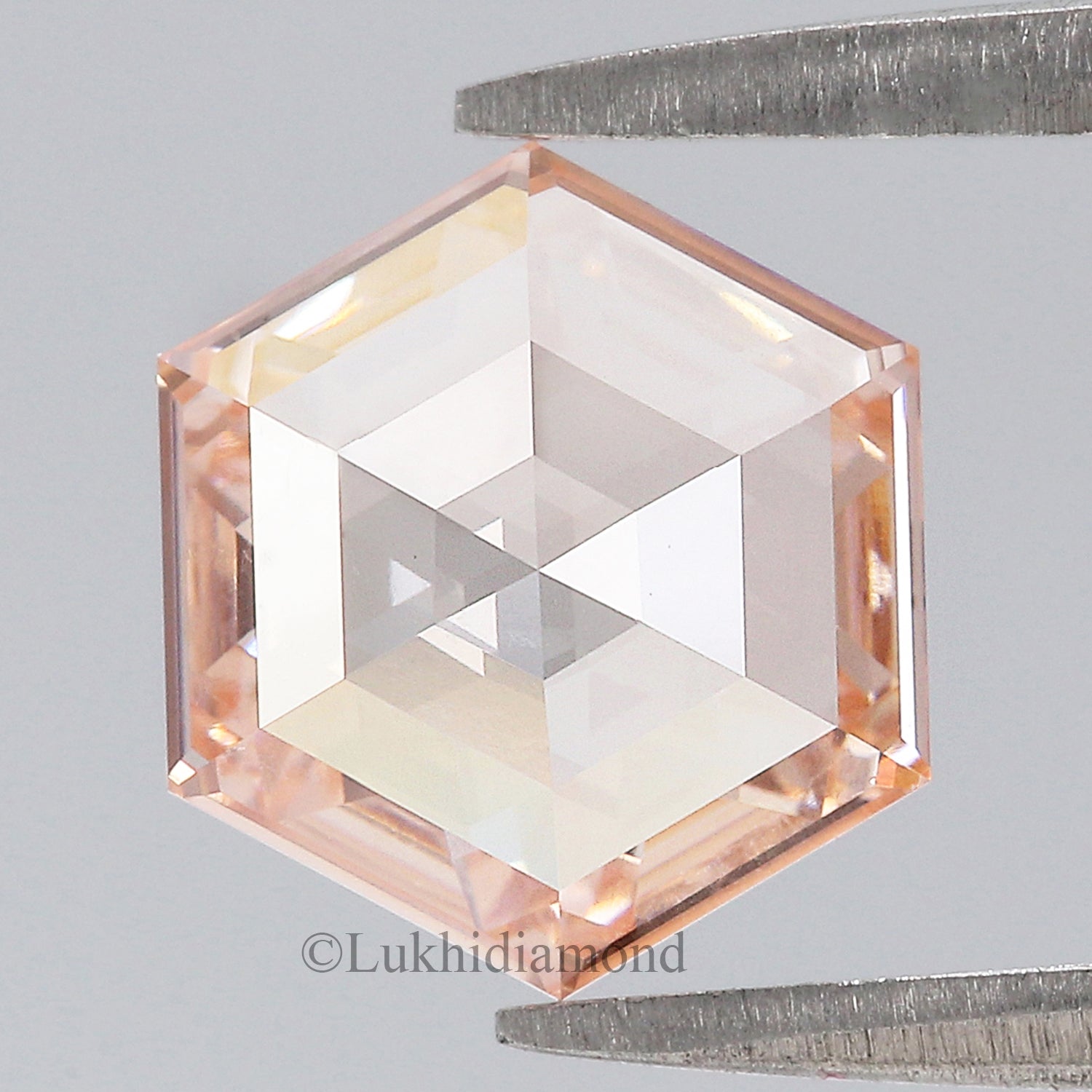 2.08 CT IGI Certified Hexagonal Step Cut Diamond Fancy Intense Pink Color VS1 Clarity Lab Grown Diamond Lab Created Hexagon Diamond L3332