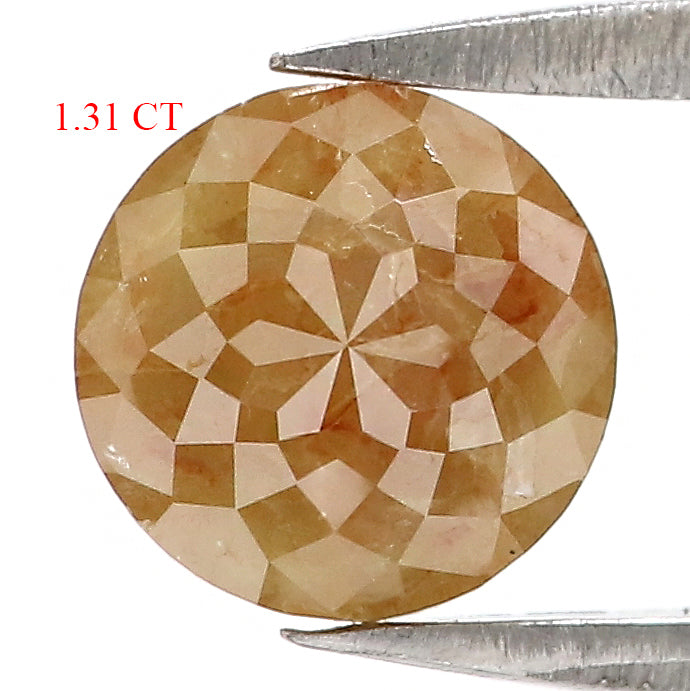 1.31 CT Natural Loose Round Shape Diamond Brown Color Round Cut Diamond 6.45 MM Natural Loose Brown Color Round Rose Cut Diamond LQ9750