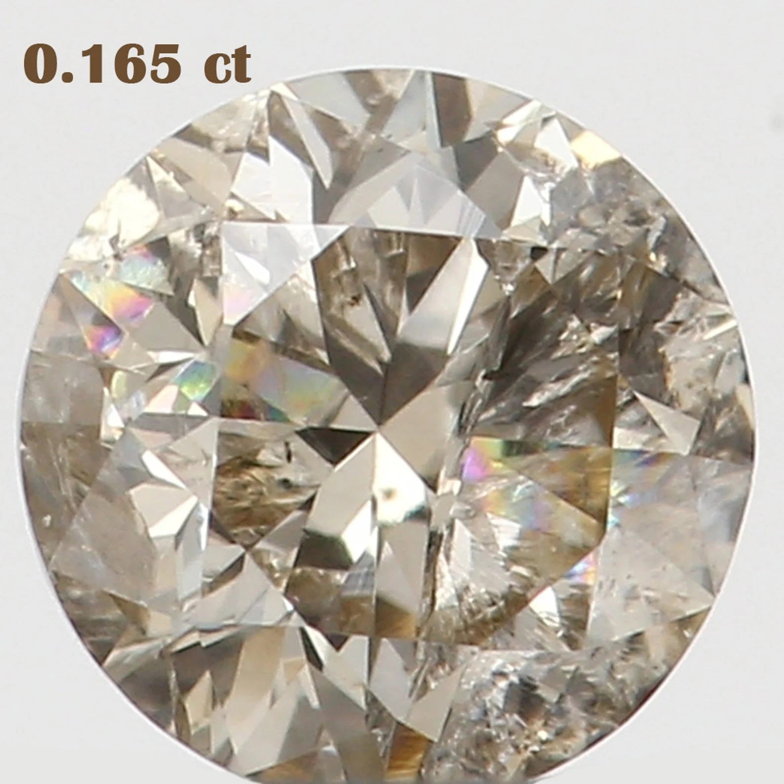0.165 Ct Natural Loose Round Shape Diamond Brown Color Round Cut Diamond 3.40 MM Natural Loose Diamond Round Brilliant Cut Diamond N7821
