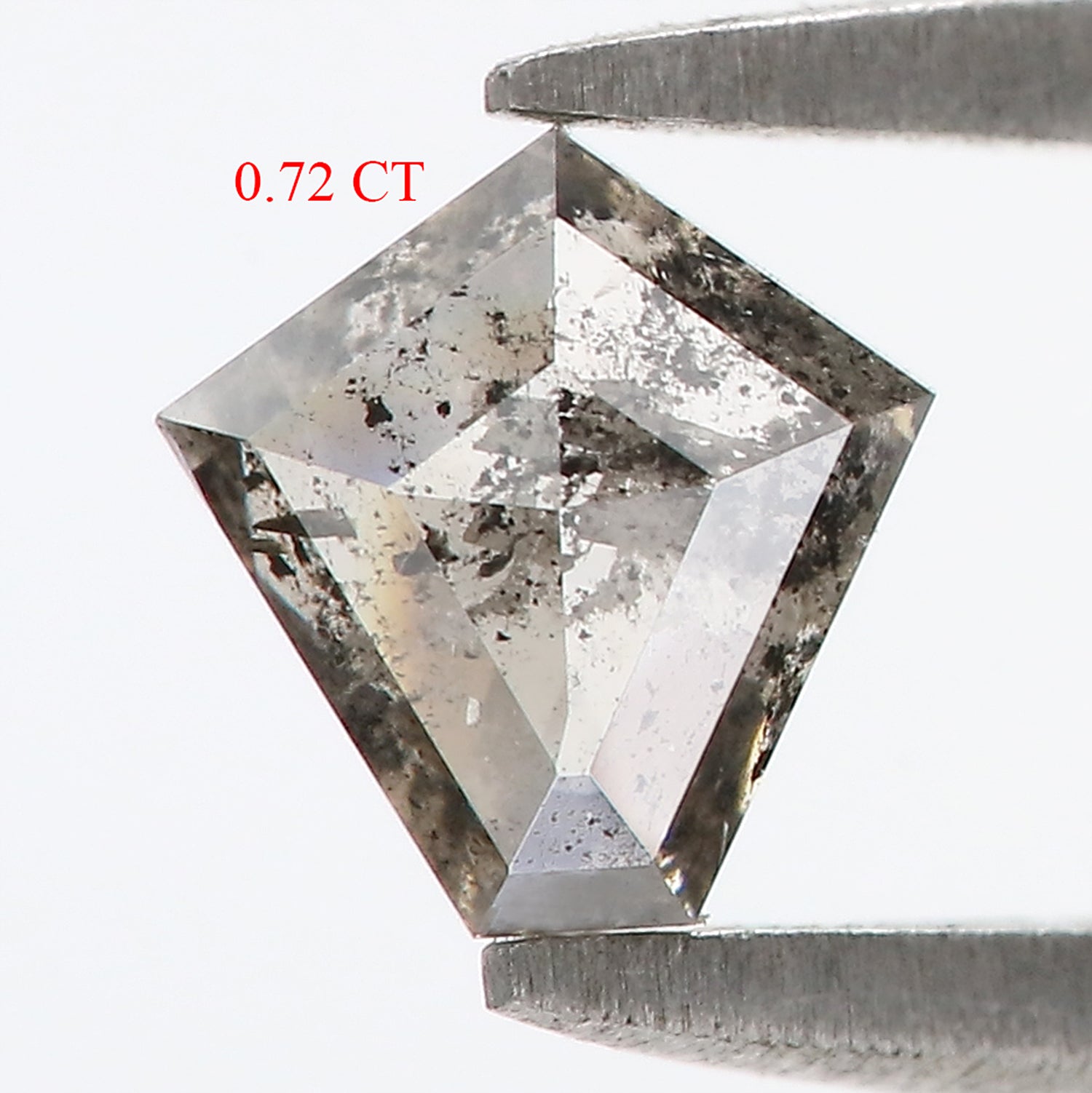0.72 CT Natural Loose Pentagon Shape Diamond Salt And Pepper Pentagon Cut Diamond 6.00 MM Black Gray Color Pentagon Rose Cut Diamond QL9518