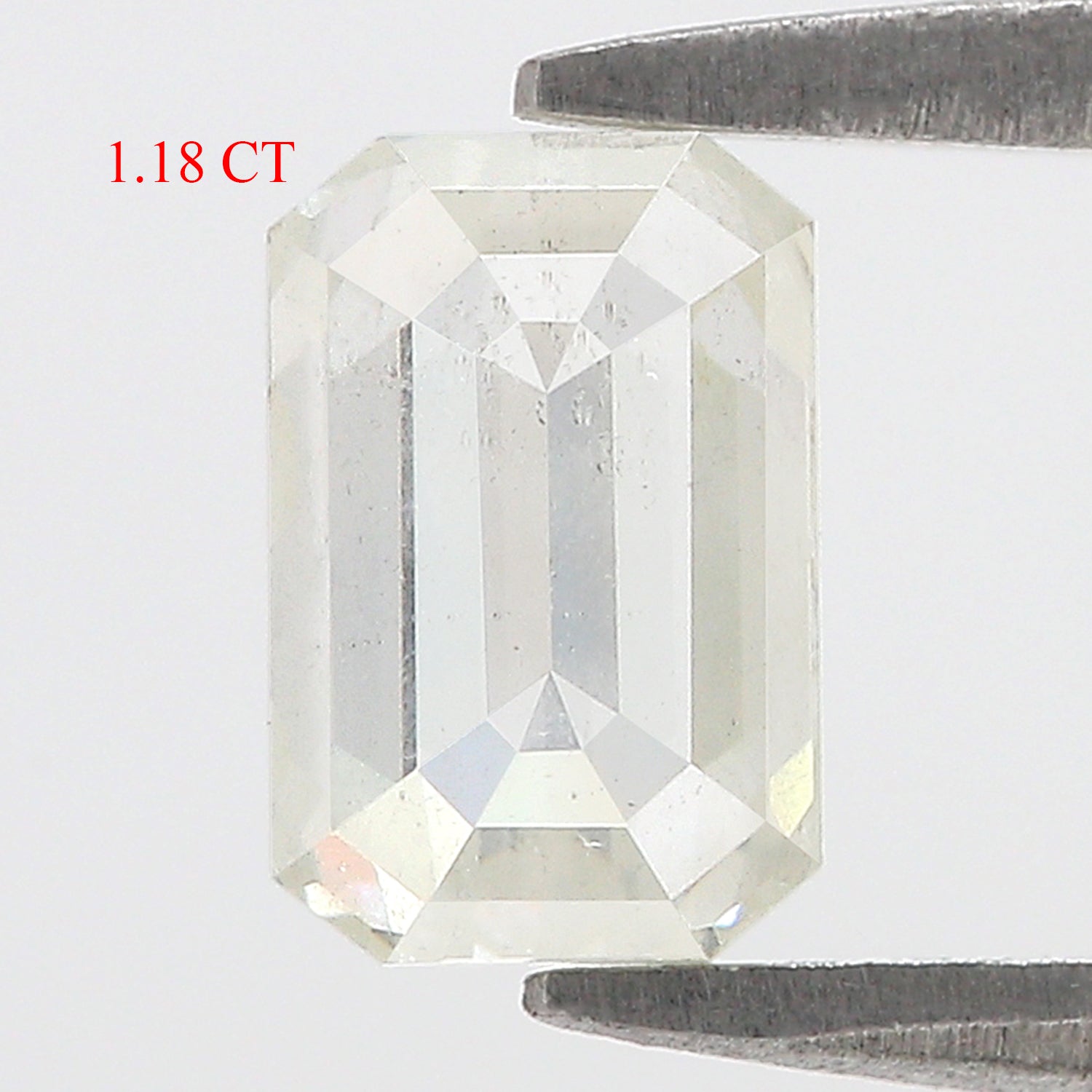 1.18 CT Natural Loose Emerald Shape Diamond White - J Color Emerald Cut Diamond 7.20 MM Natural Loose White Emerald Rose Cut Diamond L3535