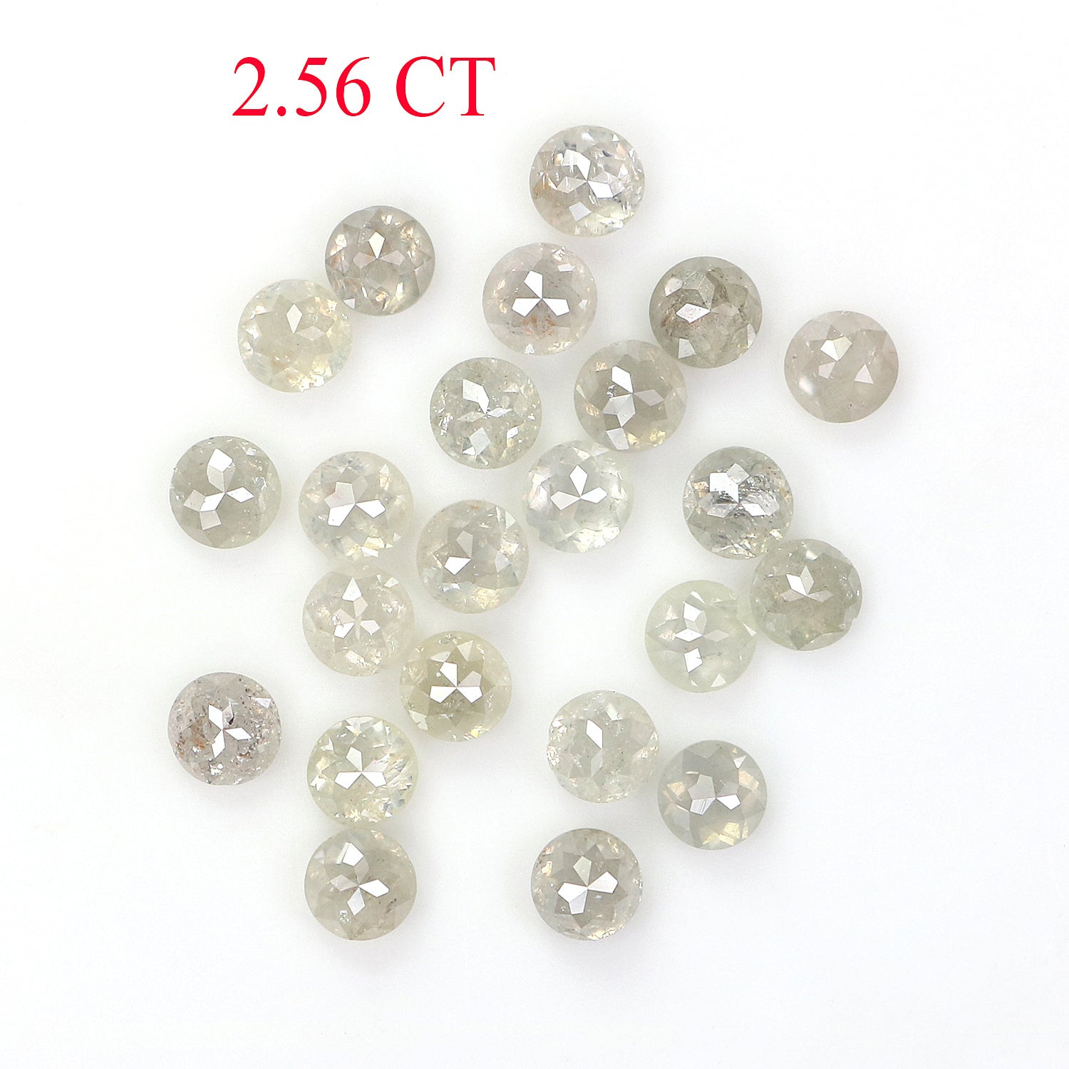 2.56 CT Natural Loose Round Rose Cut Diamond Grey Color Round Shape Diamond 2.70 MM Natural Loose Grey Color Round Rose Cut Diamond LQ5127