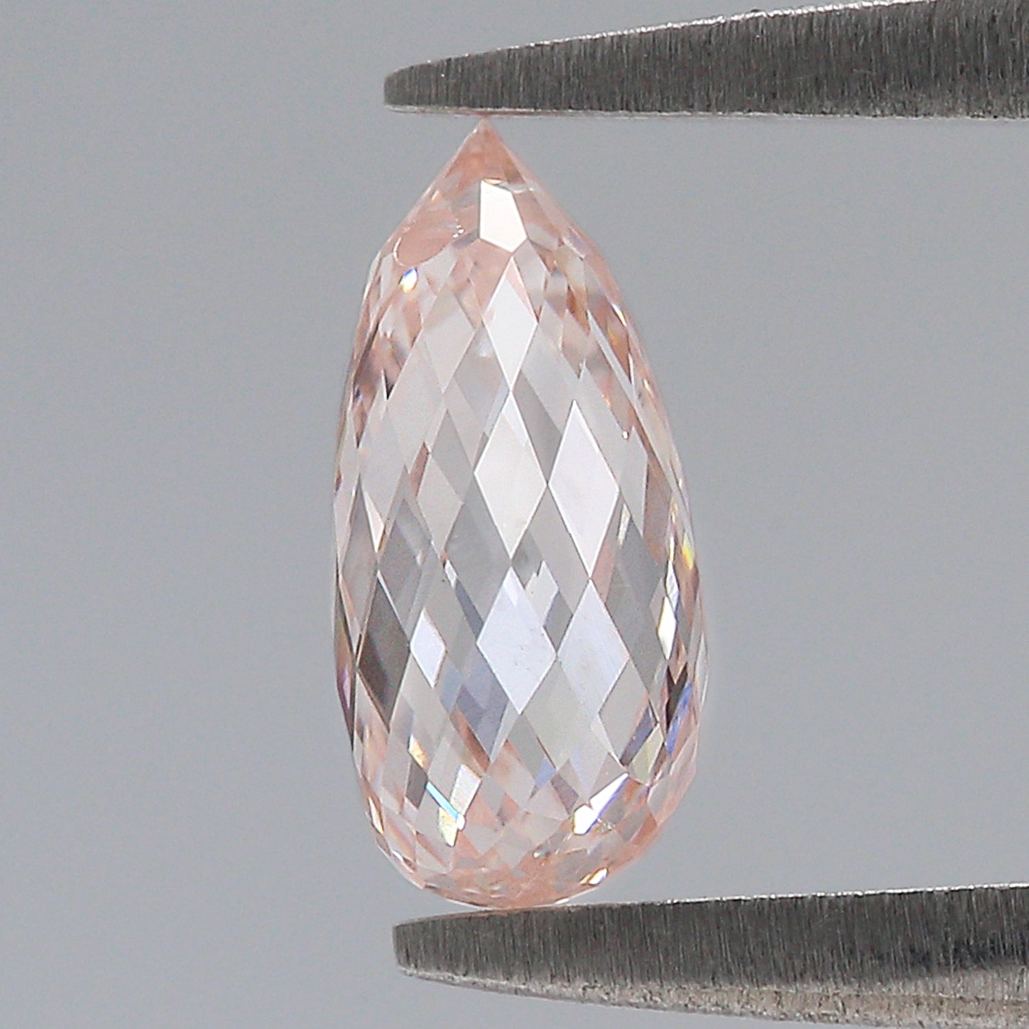 0.99 CT Lab Grown Briolette Cut Diamond Pink Color VS1 Clarity Diamond Lab Grown CVD Diamond Lab Created Drop Rose Cut Diamond L3497