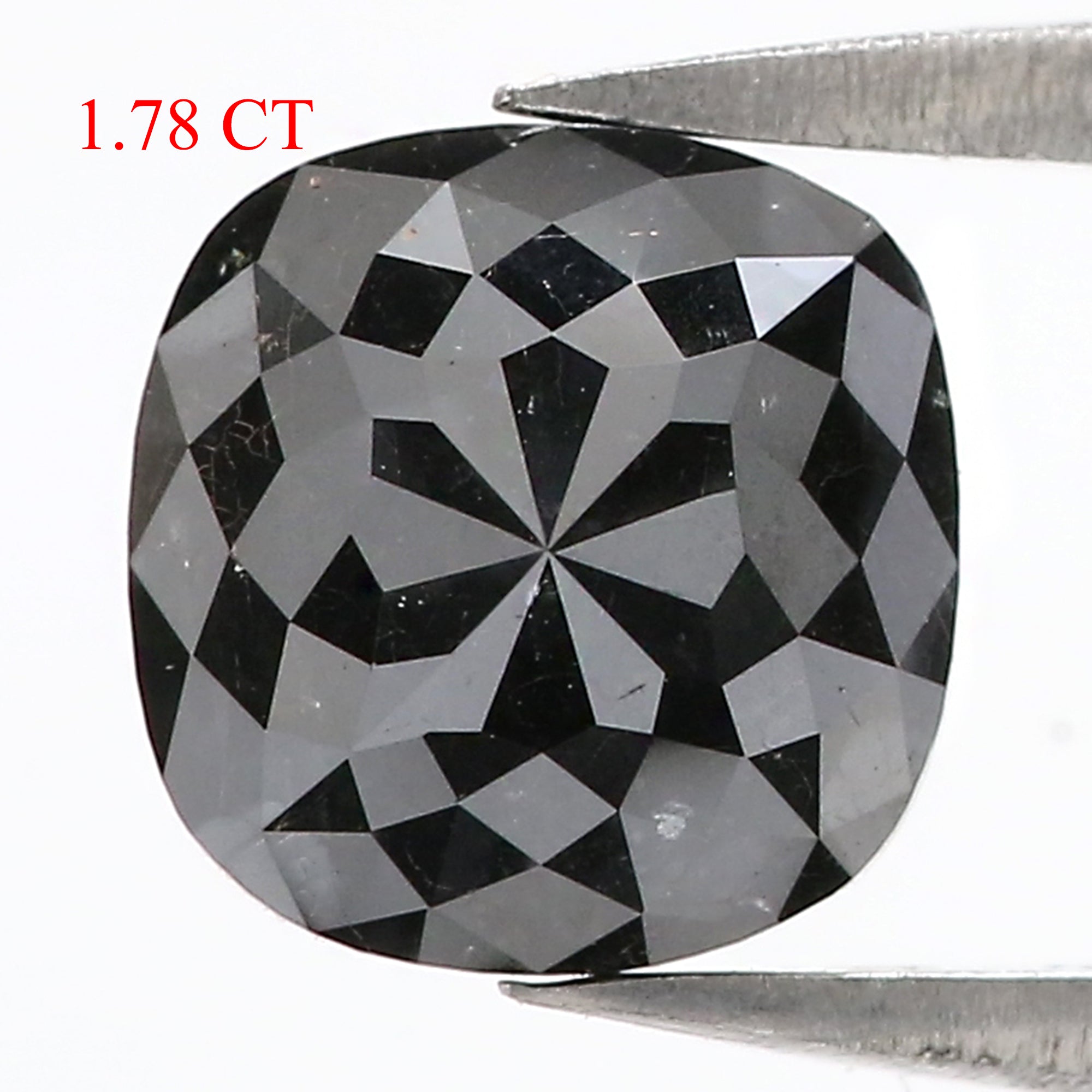 1.78 CT Natural Loose Cushion Shape Diamond Black Color Cushion Diamond 7.65 MM Natural Diamond Cushion Shape Rose Cut Diamond QL3112
