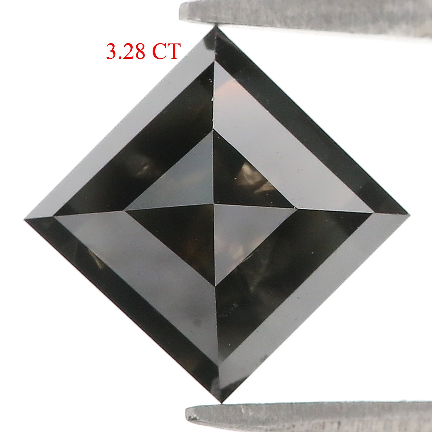 3.28 Ct Natural Loose Kite Shape Diamond Black Color Kite Shape Diamond 10.80 MM Natural Loose Black Diamond Kite Rose Cut Diamond QL9504