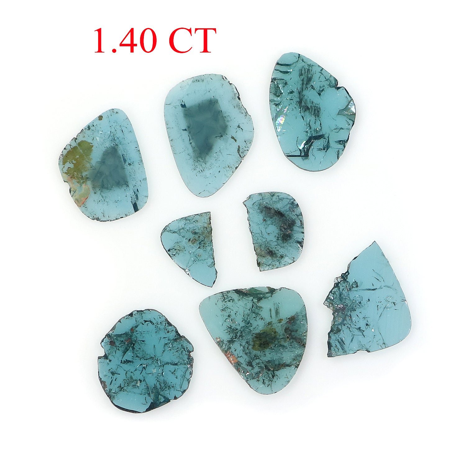 1.40 Ct Natural Loose Slice Shape Diamond Blue Color Slice Cut Diamond 6.30 MM Natural Loose Diamond Blue Color Irregular Cut Diamond NQ1308