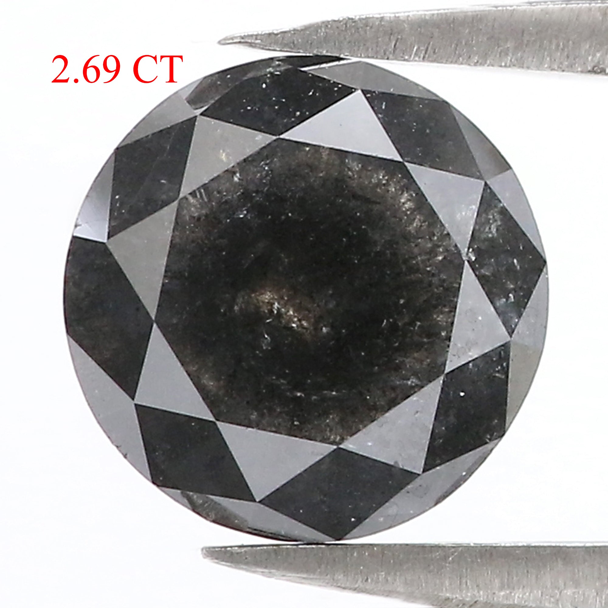 2.69 Ct Natural Loose Round Rose Cut Diamond Black Color Rose Cut Diamond 9.00 MM Natural Loose Diamond Black Round Rose Cut Diamond QL180