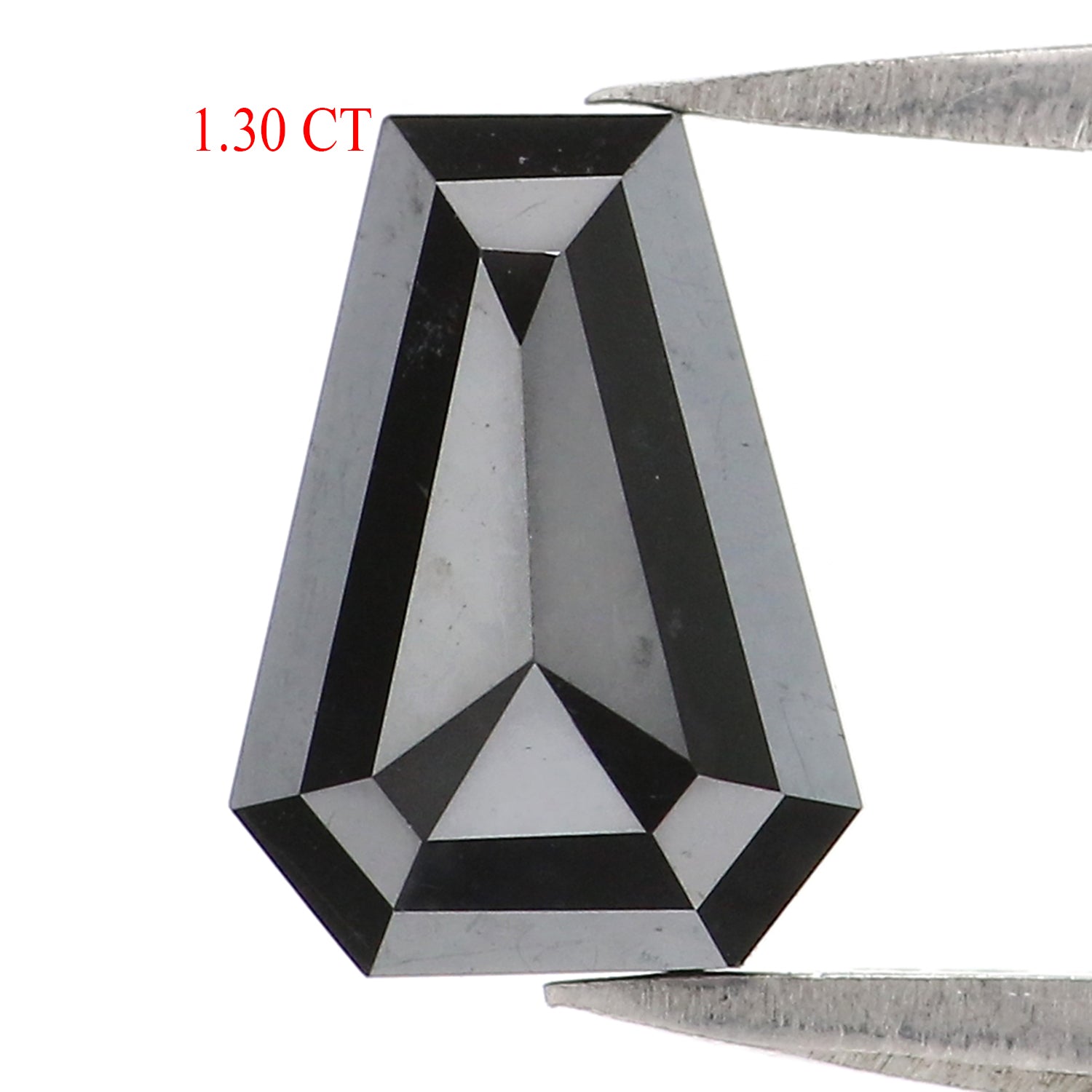 1.30 CT Natural Loose Coffin Shape Diamond Black Color Coffin Cut Diamond 8.20 MM Natural Loose Black Diamond Coffin Rose Cut Diamond LC04