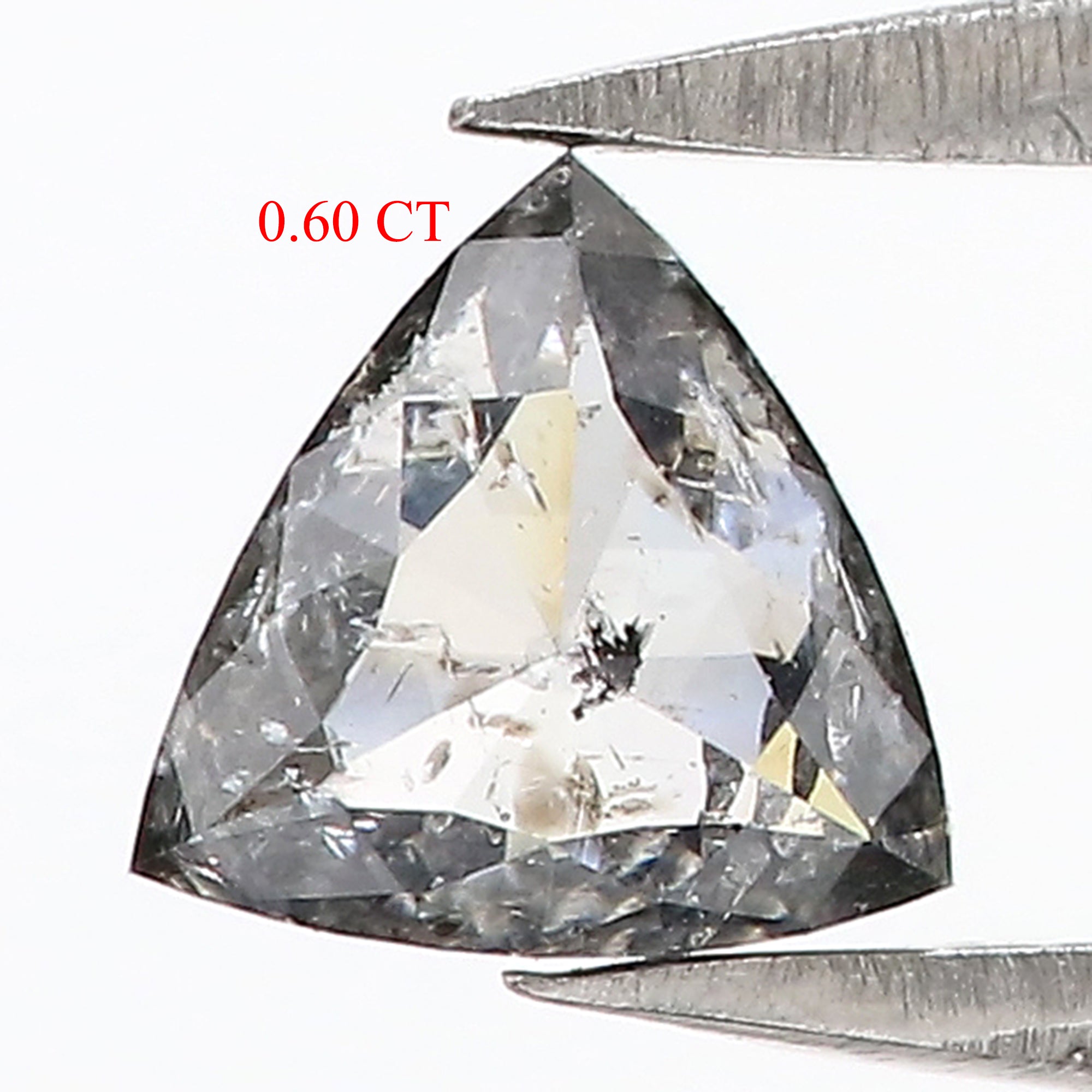 0.60 CT Natural Loose Triangle Shape Diamond Salt And Pepper Triangle Cut Diamond 5.20 MM Black Grey Triangle Shape Rose Cut Diamond QL3130