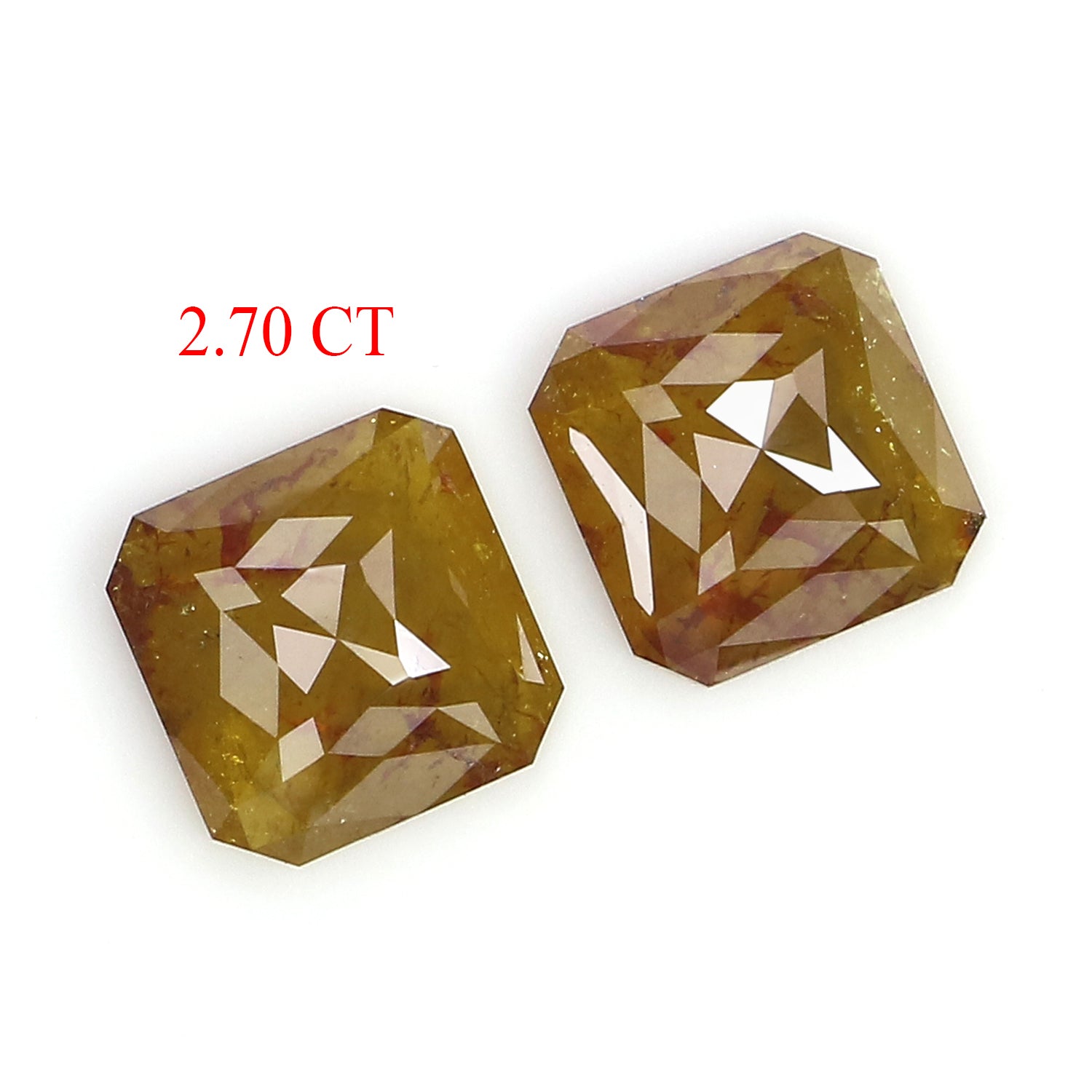 2.70 CT Natural Loose Radiant Shape Pair Diamond Brown Color Radiant Cut Diamond 6.75 MM Natural Loose Diamond Radiant Cut Diamond LQ3011