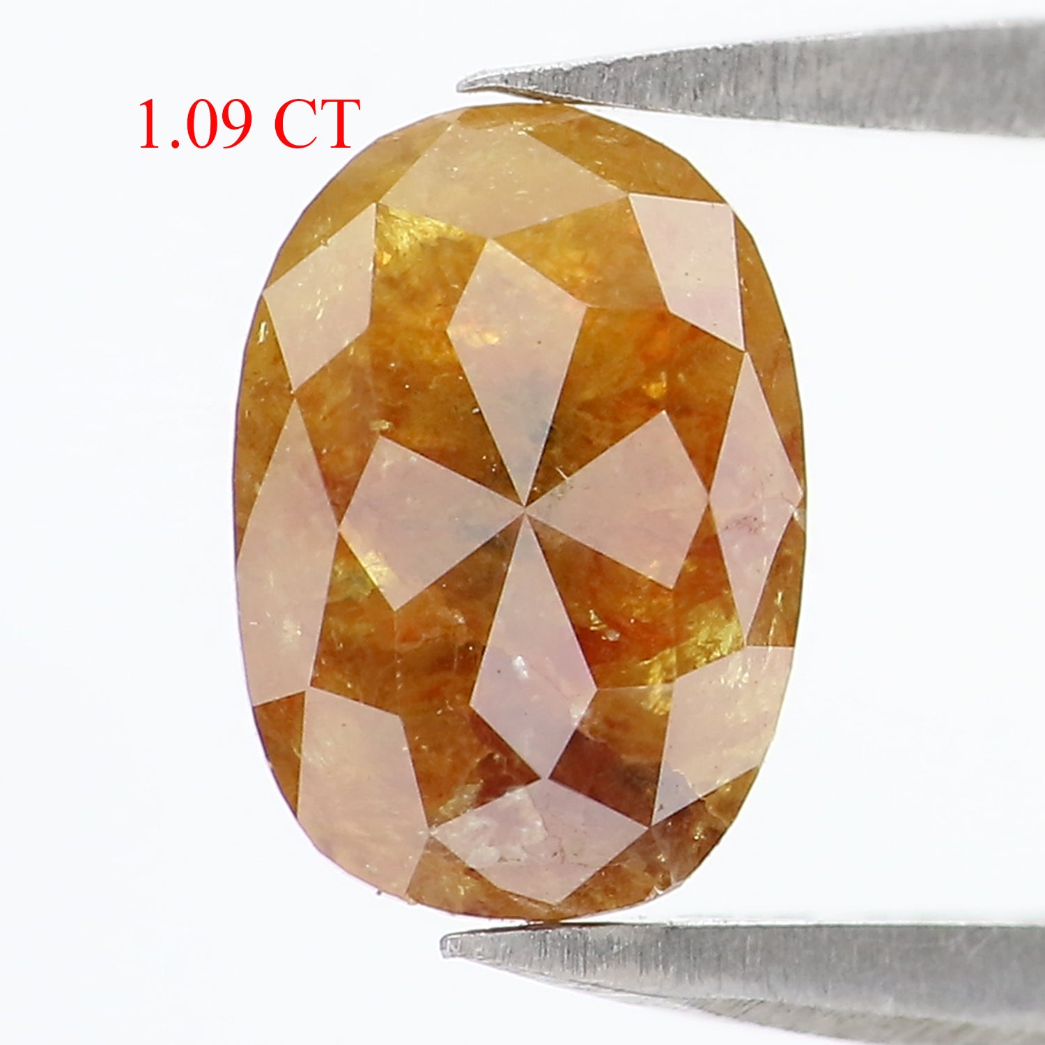 1.09 CT Natural Loose Oval Shape Diamond Yellow Color Oval Cut Diamond 7.95 MM Natural Brown Color Diamond Oval Rose Cut Diamond LQ9919