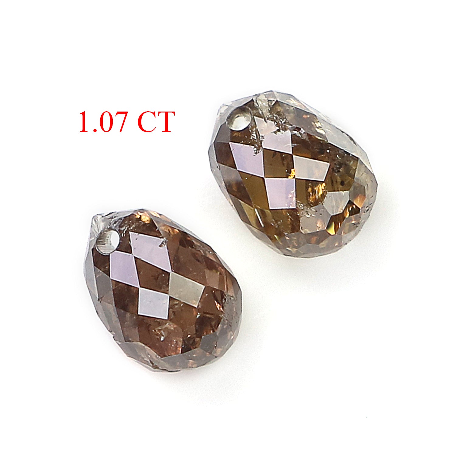 1.07 Ct Natural Loose Briolette Shape Diamond Brown Color Drop Diamond 4.90 MM Natural Loose Diamond Brown Briolette Cut Diamond LQ9993