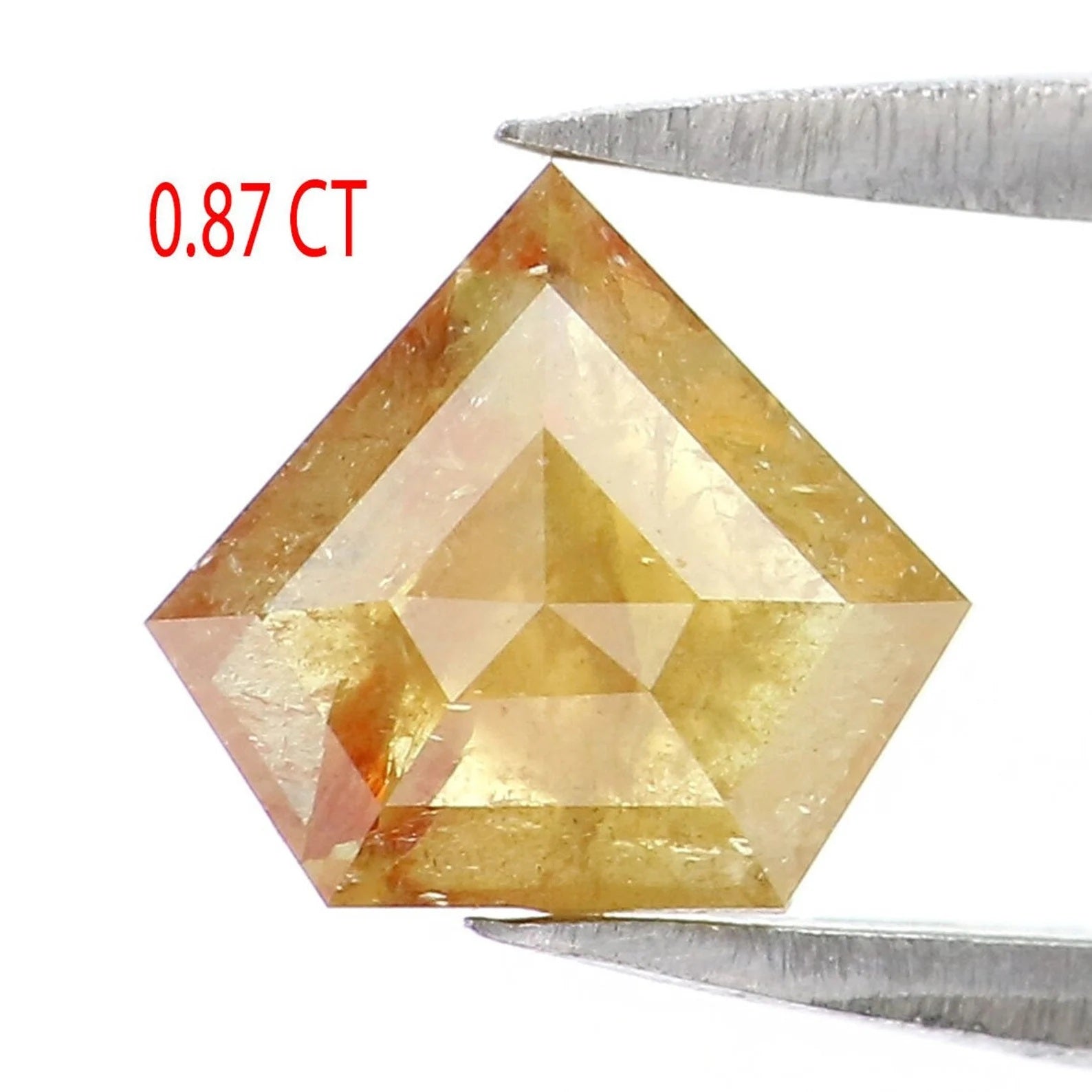 0.87 CT Natural Loose Shield Shape Diamond Yellow Color Shield Diamond 6.40 MM Natural Loose Diamond Shield Shape Rose Cut Diamond NQ9886