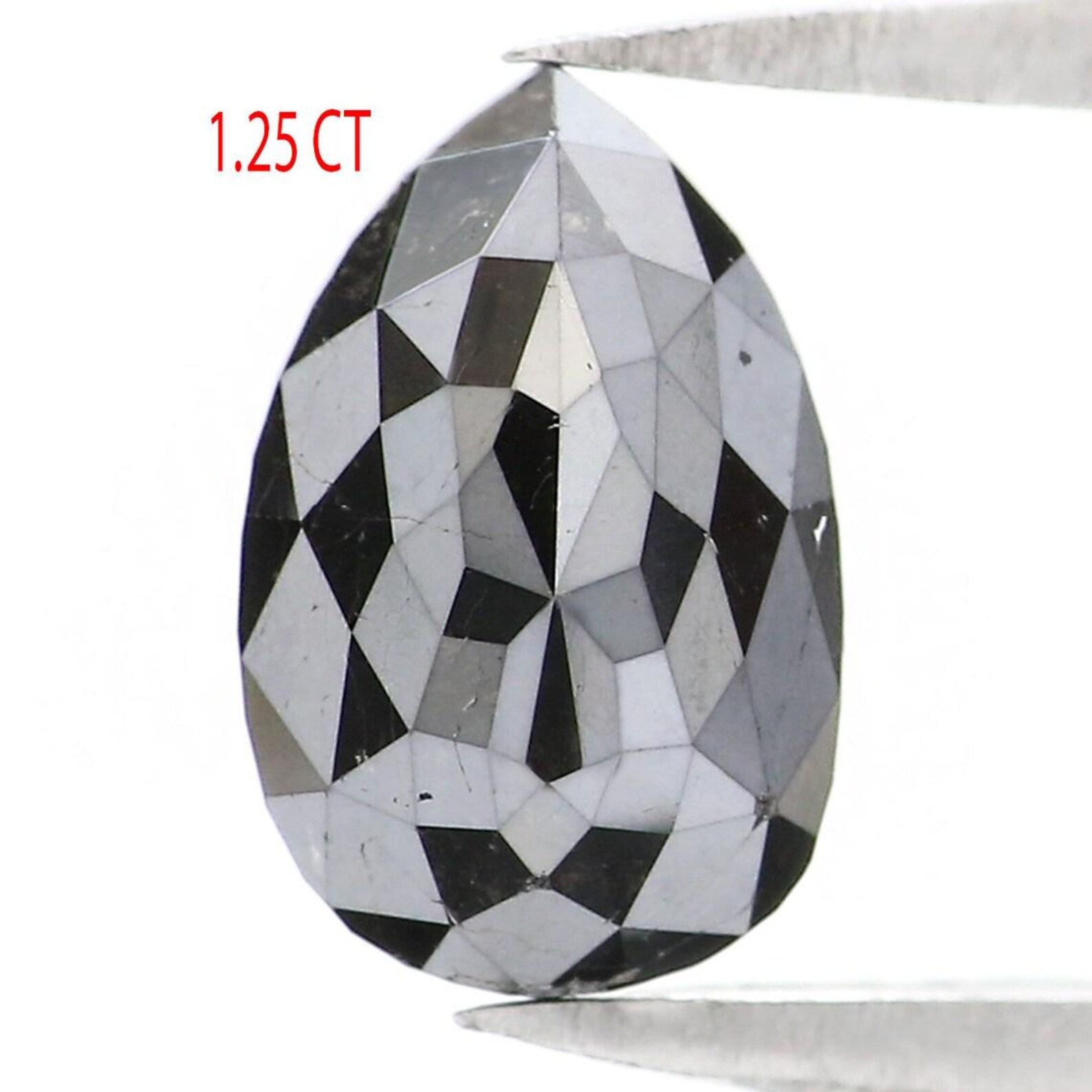 1.25 Ct Natural Loose Pear Shape Diamond Black Color Pear Cut Diamond 8.50 MM Natural Loose Diamond Black Color Pear Rose Cut Diamond NQ1931