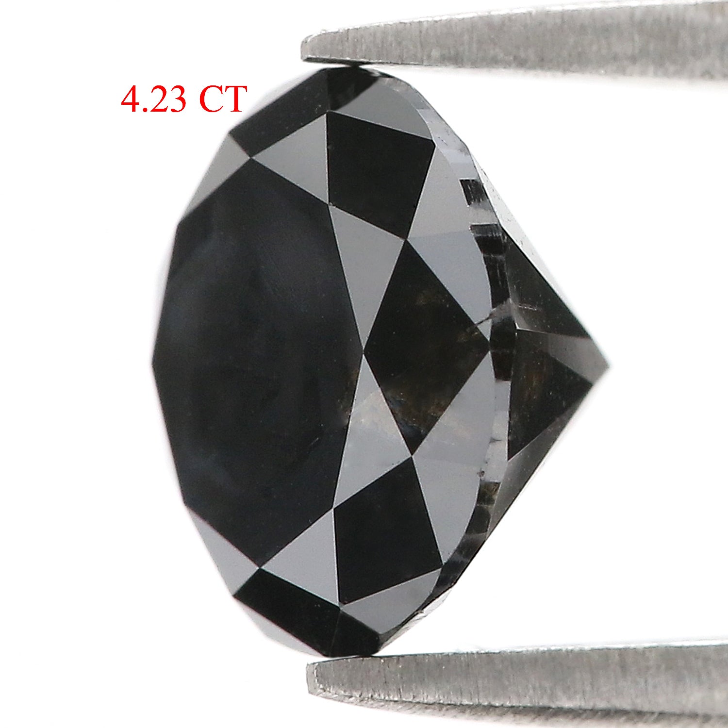 4.23 Ct Natural Loose Round Shape Diamond Black Color Round Cut Diamond 9.65 MM Natural Loose Diamond Round Brilliant Cut Diamond QL9505