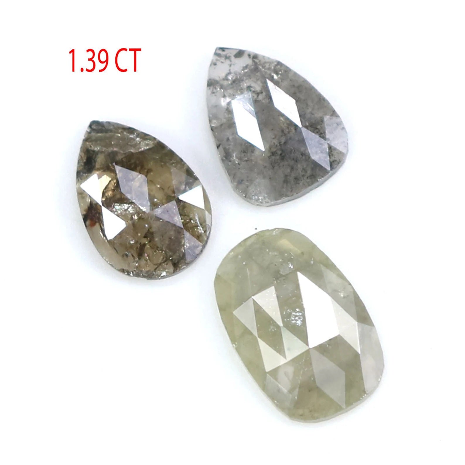 Natural Loose Mix Shape Diamond Grey Color 1.39 CT 7.10 MM Mix Shape Rose Cut Diamond KDN8394