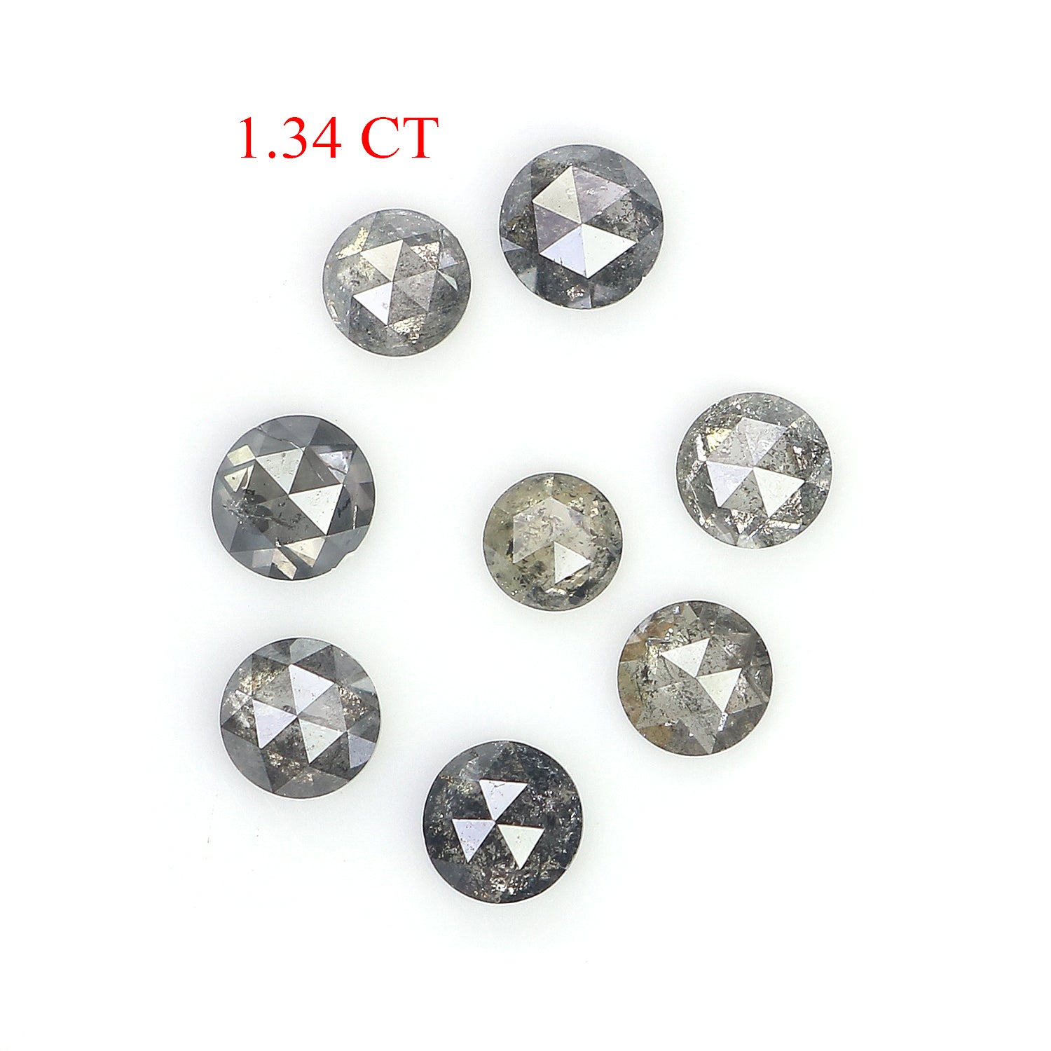 1.34 Ct Natural Loose Round Rose Cut Diamond Salt And Pepper Round Shape Diamond 2.90 MM Natural Black Grey Round Rose Cut Diamond QL1137