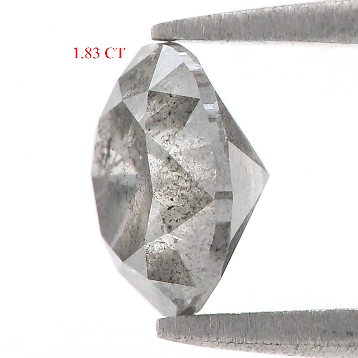 1.83 CT Natural Loose Round Shape Diamond Black Grey Color Round Cut Diamond 7.70 MM Salt And Pepper Round Brilliant Cut Diamond QL903
