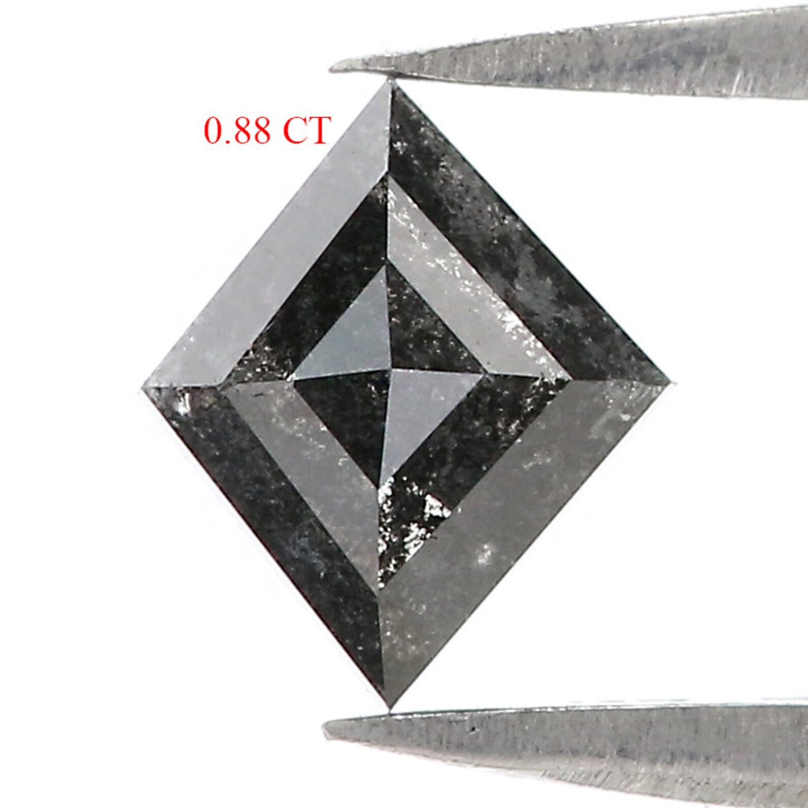 0.88 CT Natural Loose Kite Shape Diamond Salt And Pepper Kite Diamond 7.40 MM Natural Diamond Black Gray Color Kite Rose Cut Diamond NQ2511